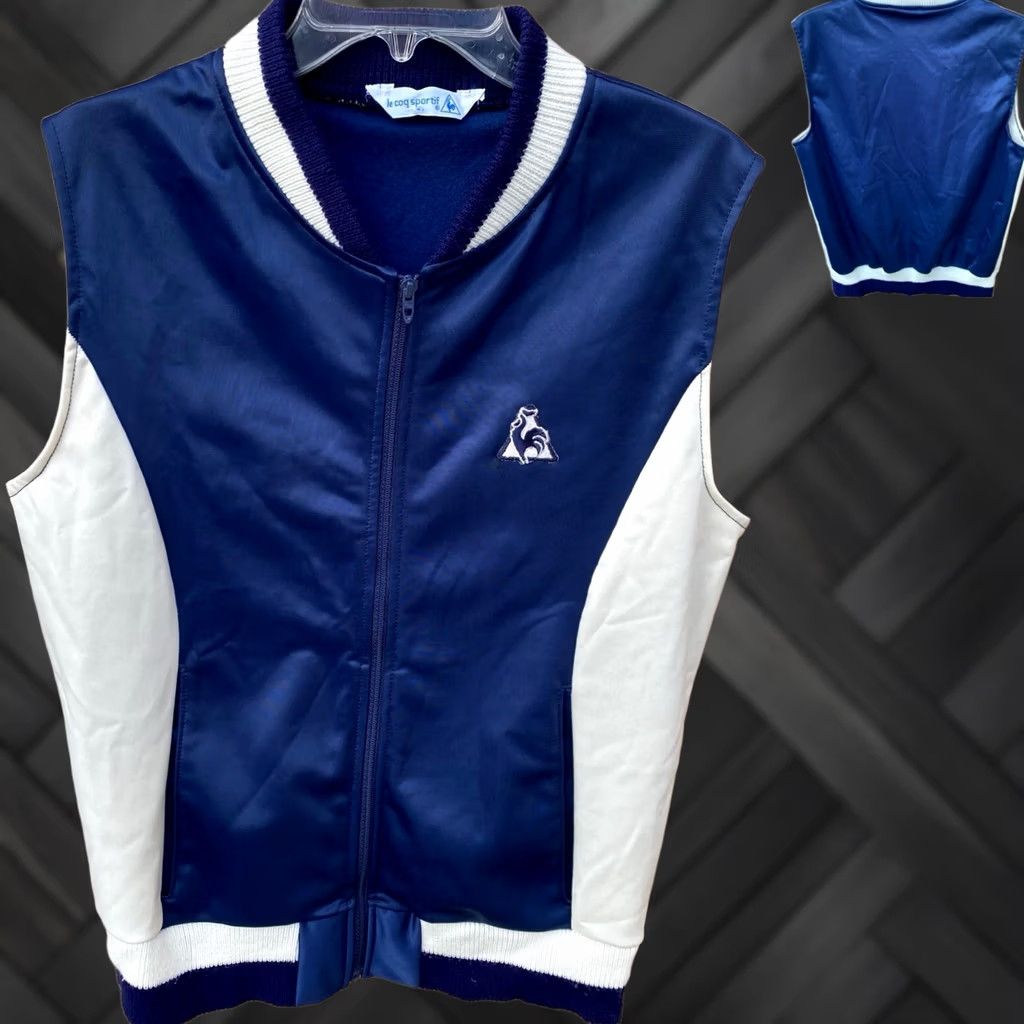 Le Coq Sportif VINTAGE Le Coq Sportif Track Vest M Blue White Rooster Logo Zip Vest Mens Vintage) Size US M / EU 48-50 / 2 - 1 Thumbnail