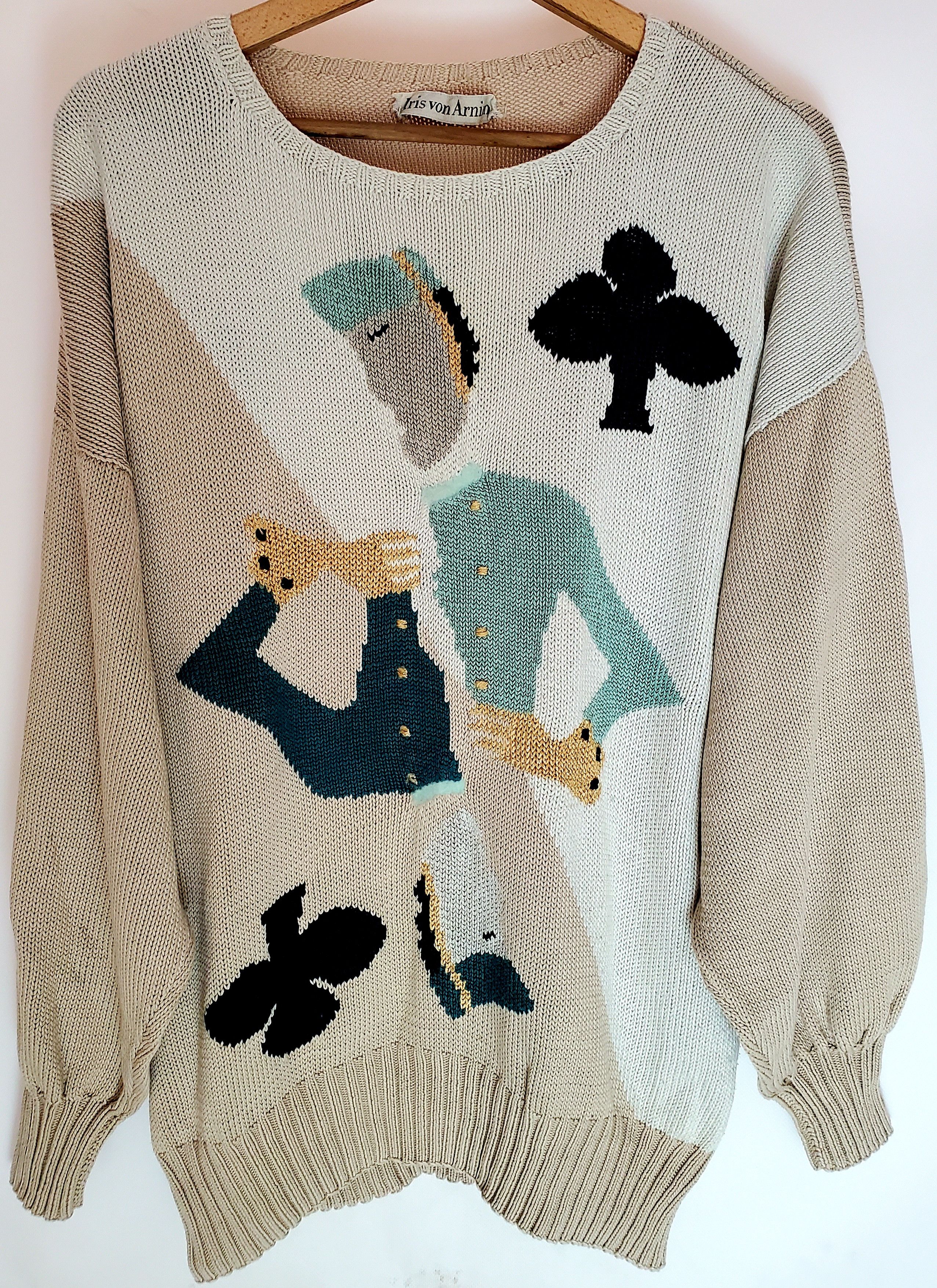 Iris von Arnim Archive 80's Iris Von Arnim Rare Graphic Knit Sweater L Size US L / EU 52-54 / 3 - 1 Thumbnail