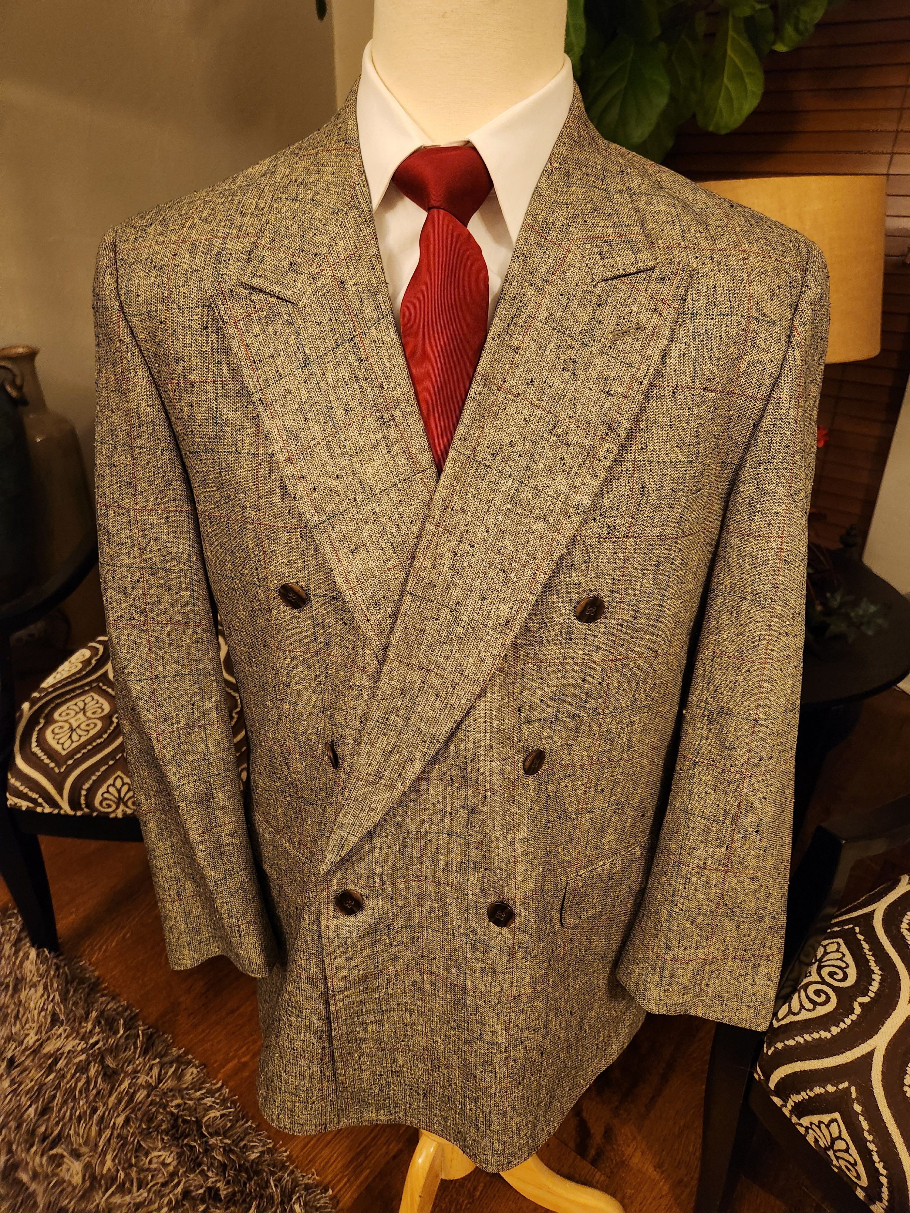 Vintage NWOT Vintage 90's Petrocelli Wool/Silk Double breast Blazer Size 44L - 1 Thumbnail