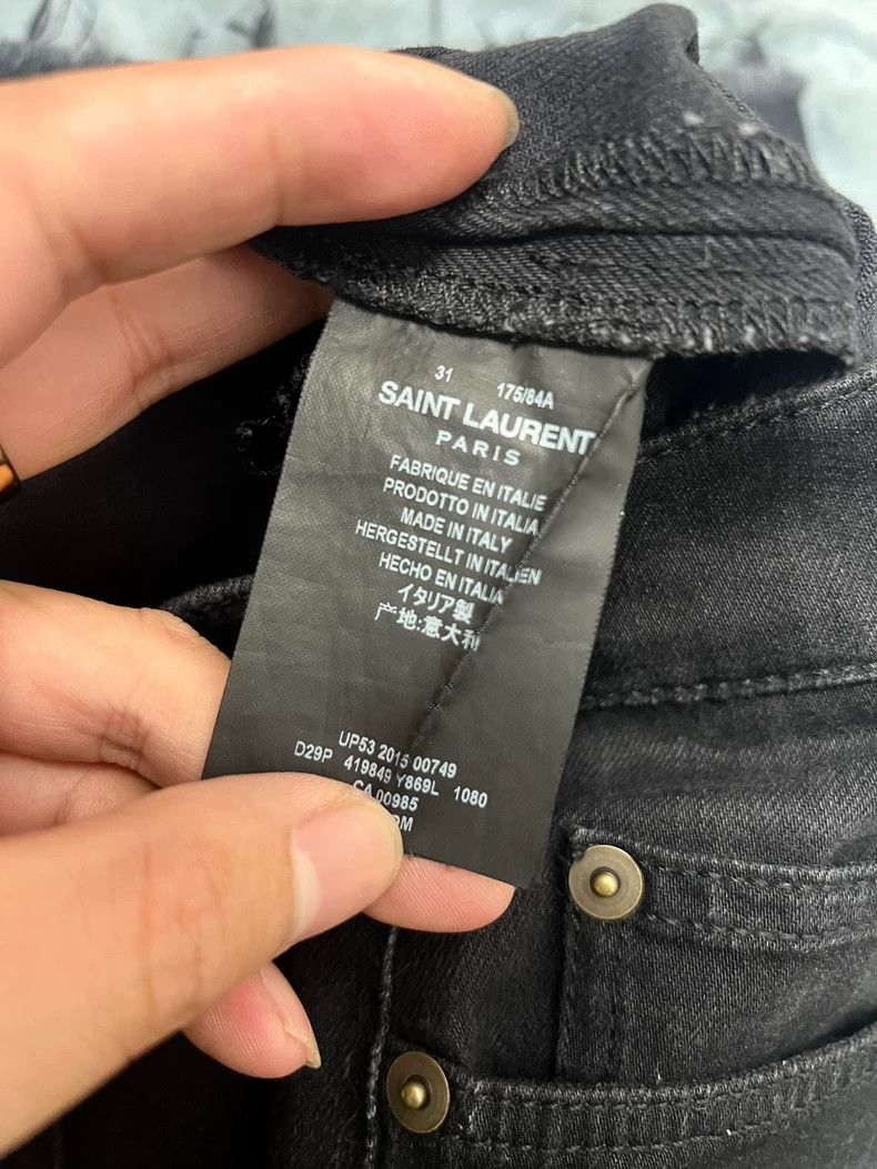Saint Laurent Paris saint Laurent paris16 Spring/Summer Fringed Raw Edge Black Size US 31 - 4 Thumbnail
