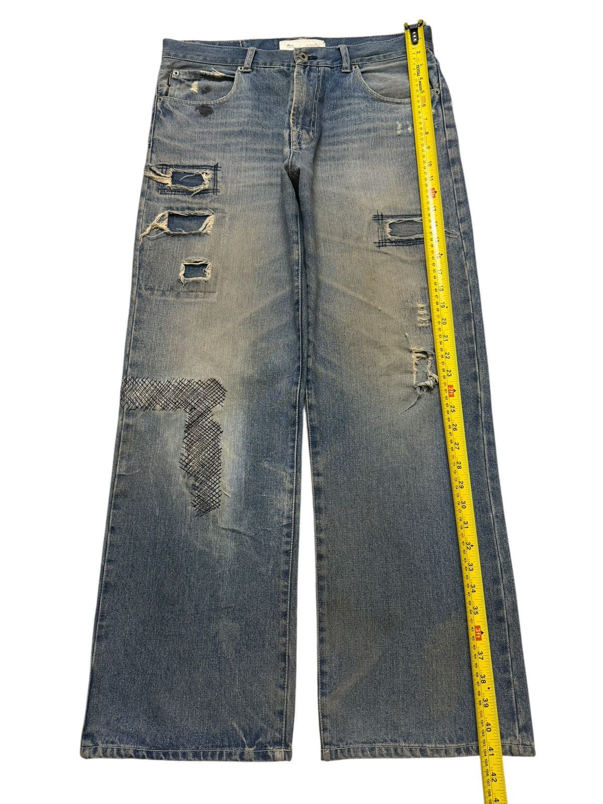 Kapital Vintage Japanese Brand Mud Wash Distressed Wide Leg Baggy Size US 34 / EU 50 - 7 Thumbnail