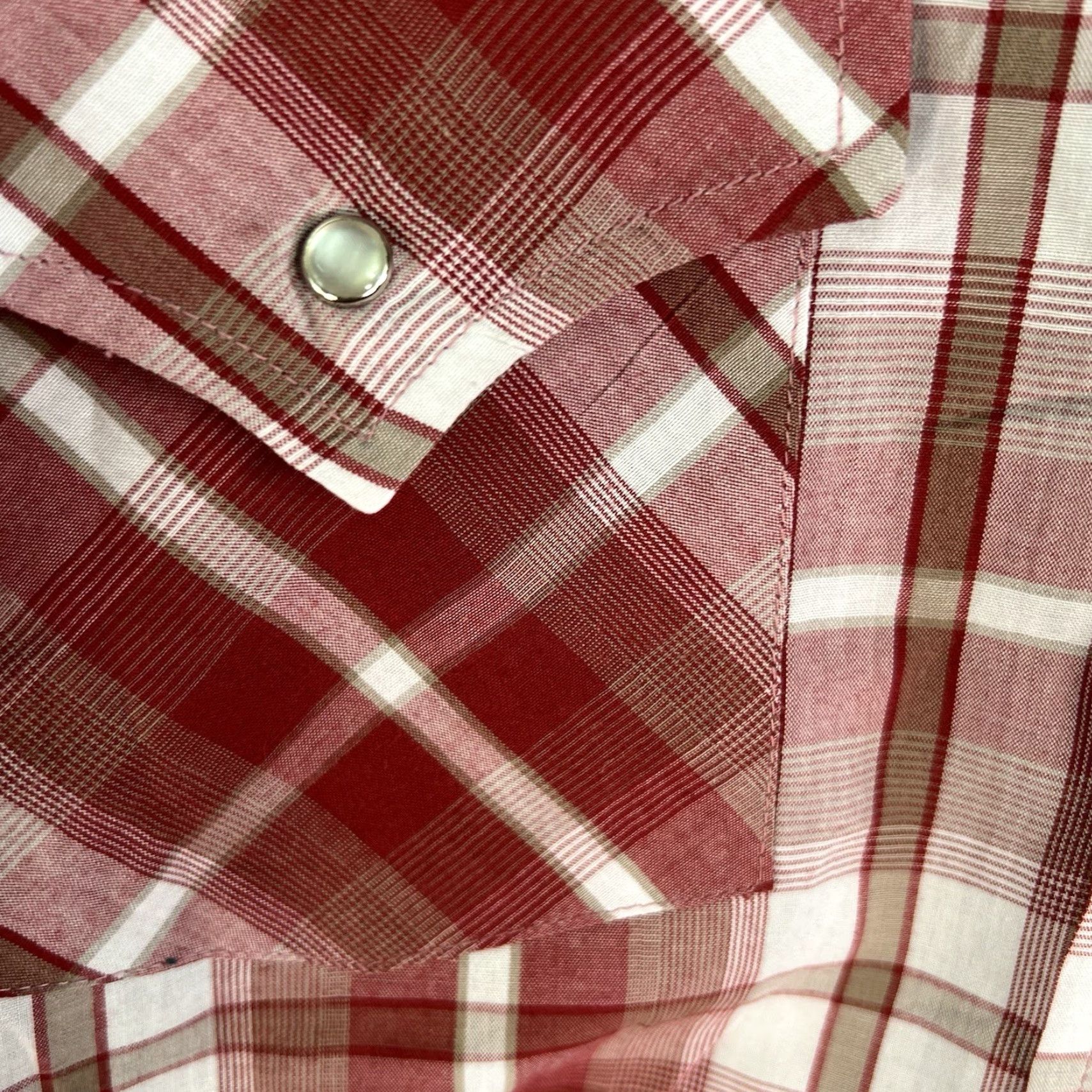 Vintage Plains Western Wear Plaid Pearlsnap Shirt Mens M Red Short Sleeve Shirt Size US M / EU 48-50 / 2 - 5 Thumbnail