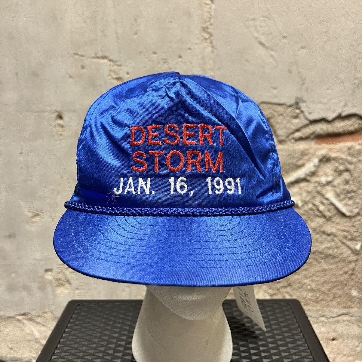 Vintage Vintage 1990s Silky Satin Blue Operation Desert Storm Hat Size ONE SIZE - 1 Thumbnail