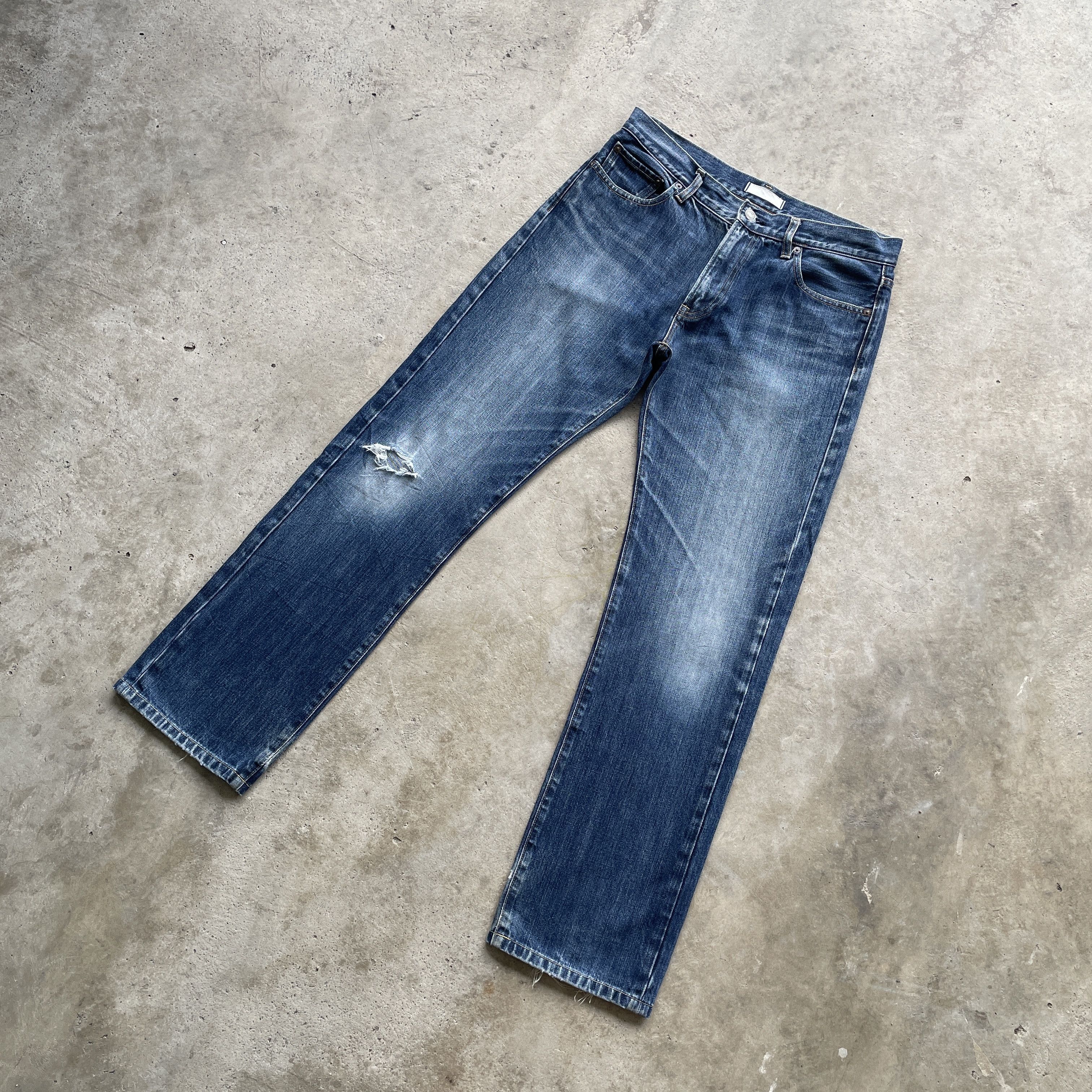 Vintage Japanese Jeans Faded Distressed Denim Pants W32