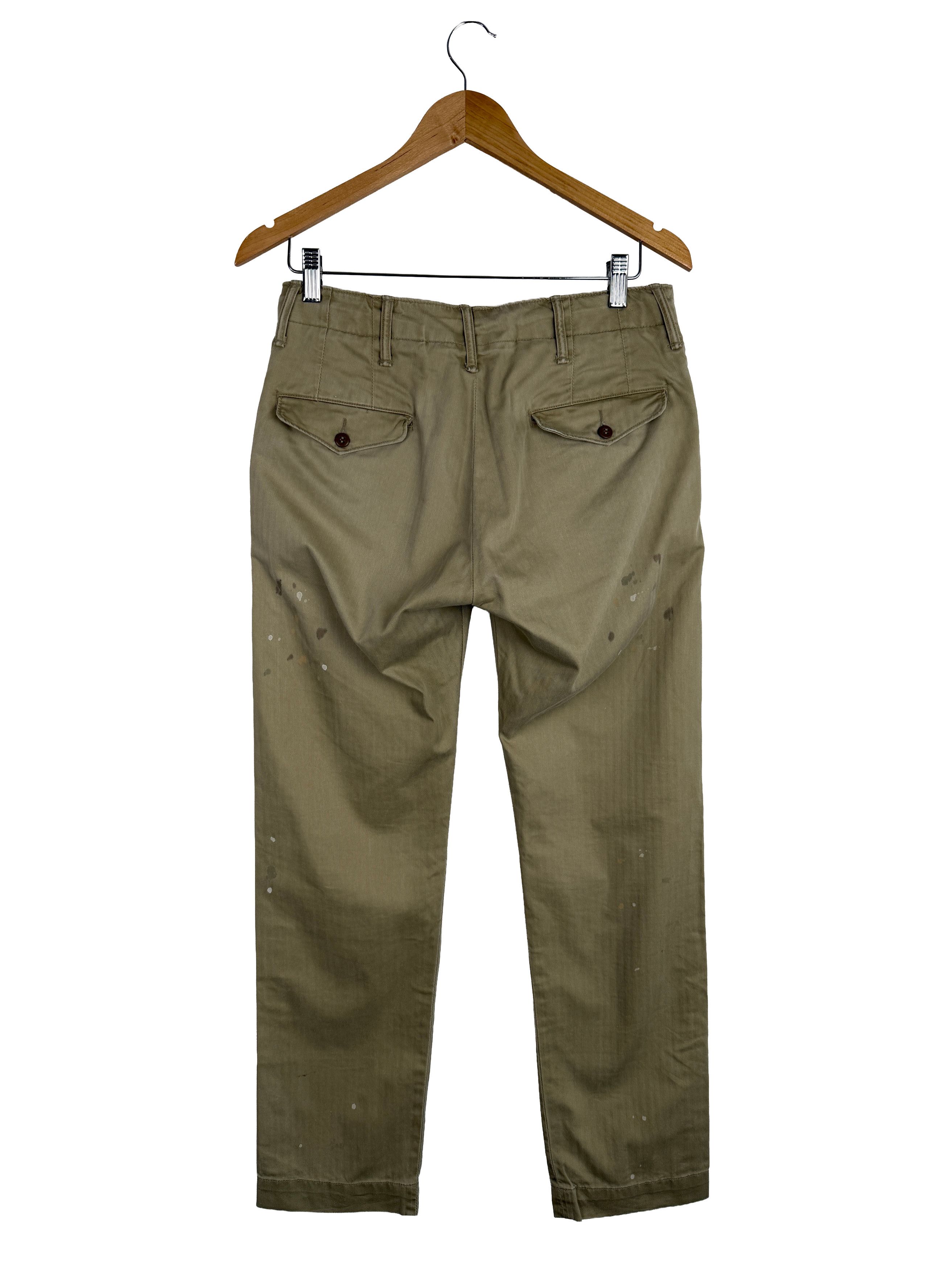 RRL Ralph Lauren Officer Distressed Herringbone Pant Size US 30 / EU 46 - 2 Thumbnail