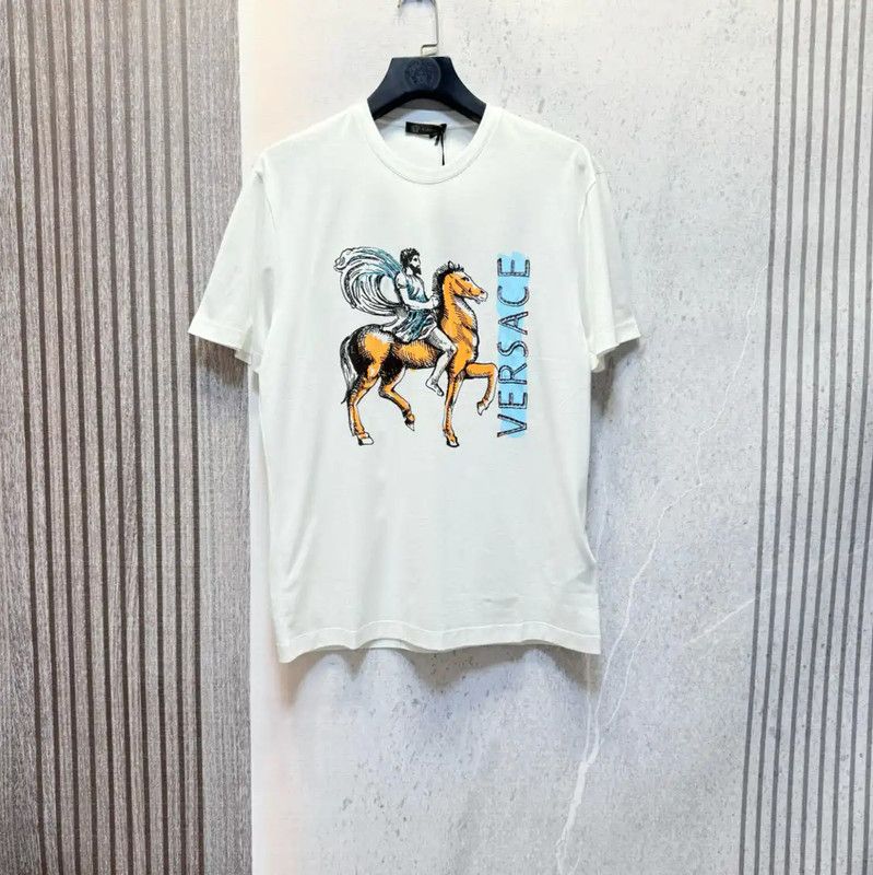Versace Versace White Cotton Men's T-Shirt 0089 Size US L / EU 52-54 / 3 - 1 Thumbnail