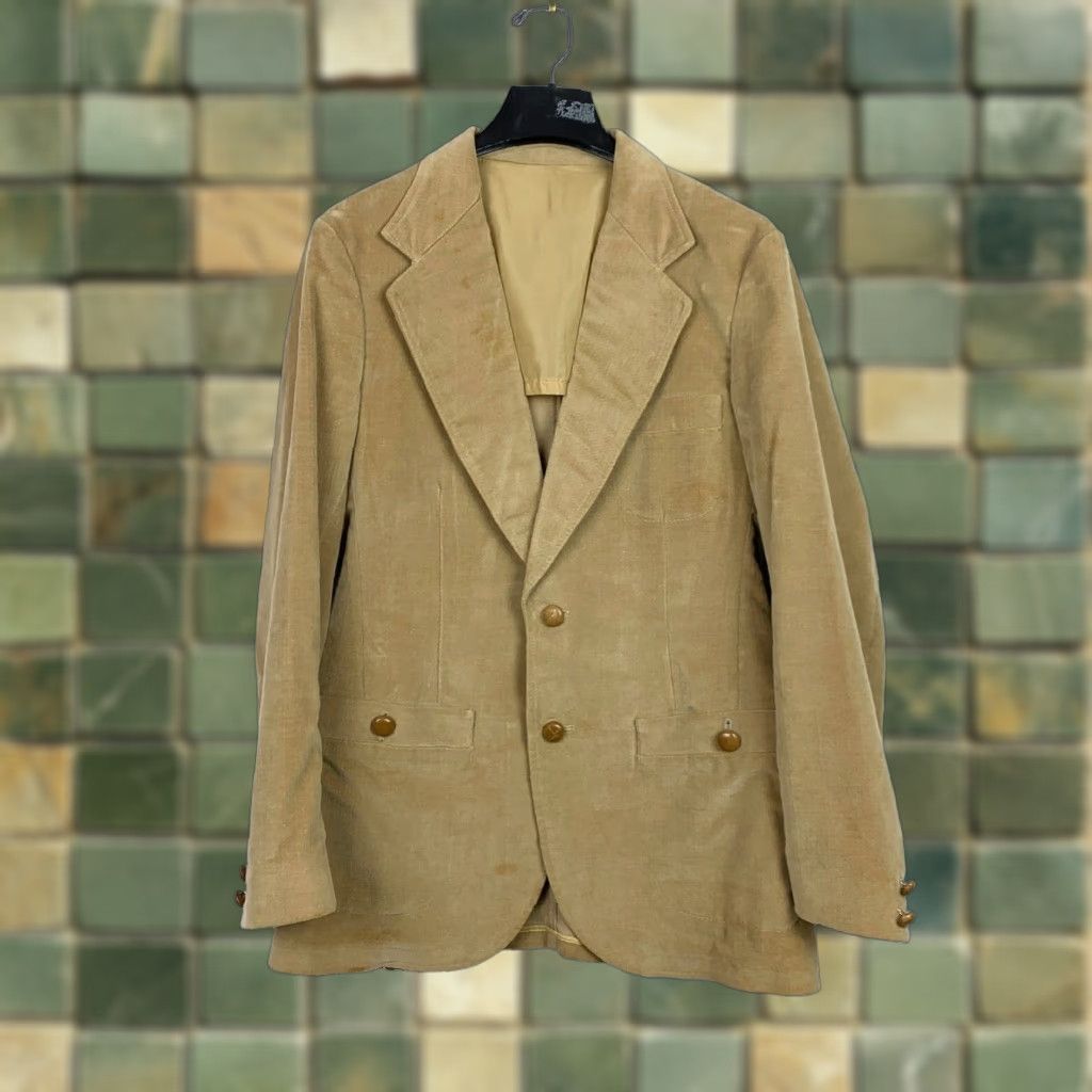 Lee VINTAGE Lee Rockabilly Brushed Cotton Blazer Sport Coat 38R Brown 1970s Mens Size 38R - 1 Thumbnail