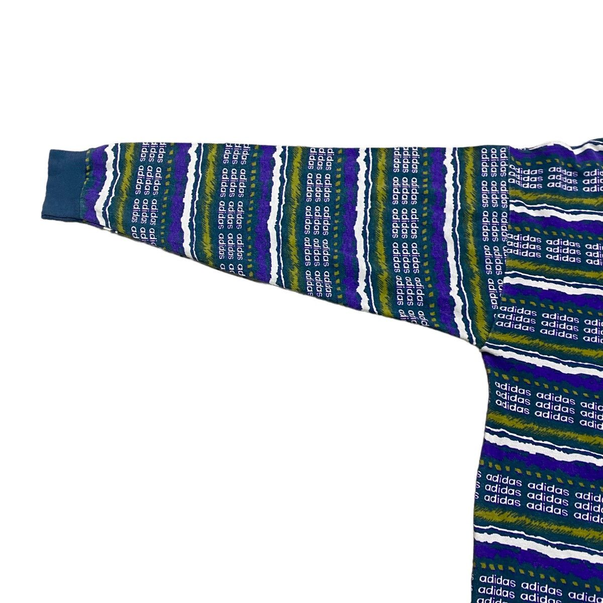 Vintage Vintage 90s Adidas Longsleeve All Over Print Striped Size US M / EU 48-50 / 2 - 5 Thumbnail