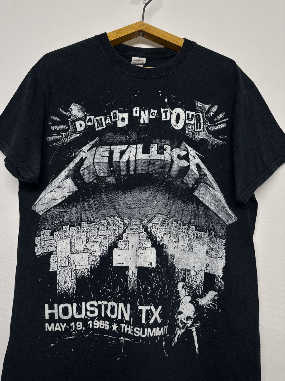 Gildan Vintage Y2K METALLICA PRINT ABSTRACT ANGRY SKELETON Size US S / EU 44-46 / 1 - 2 Thumbnail