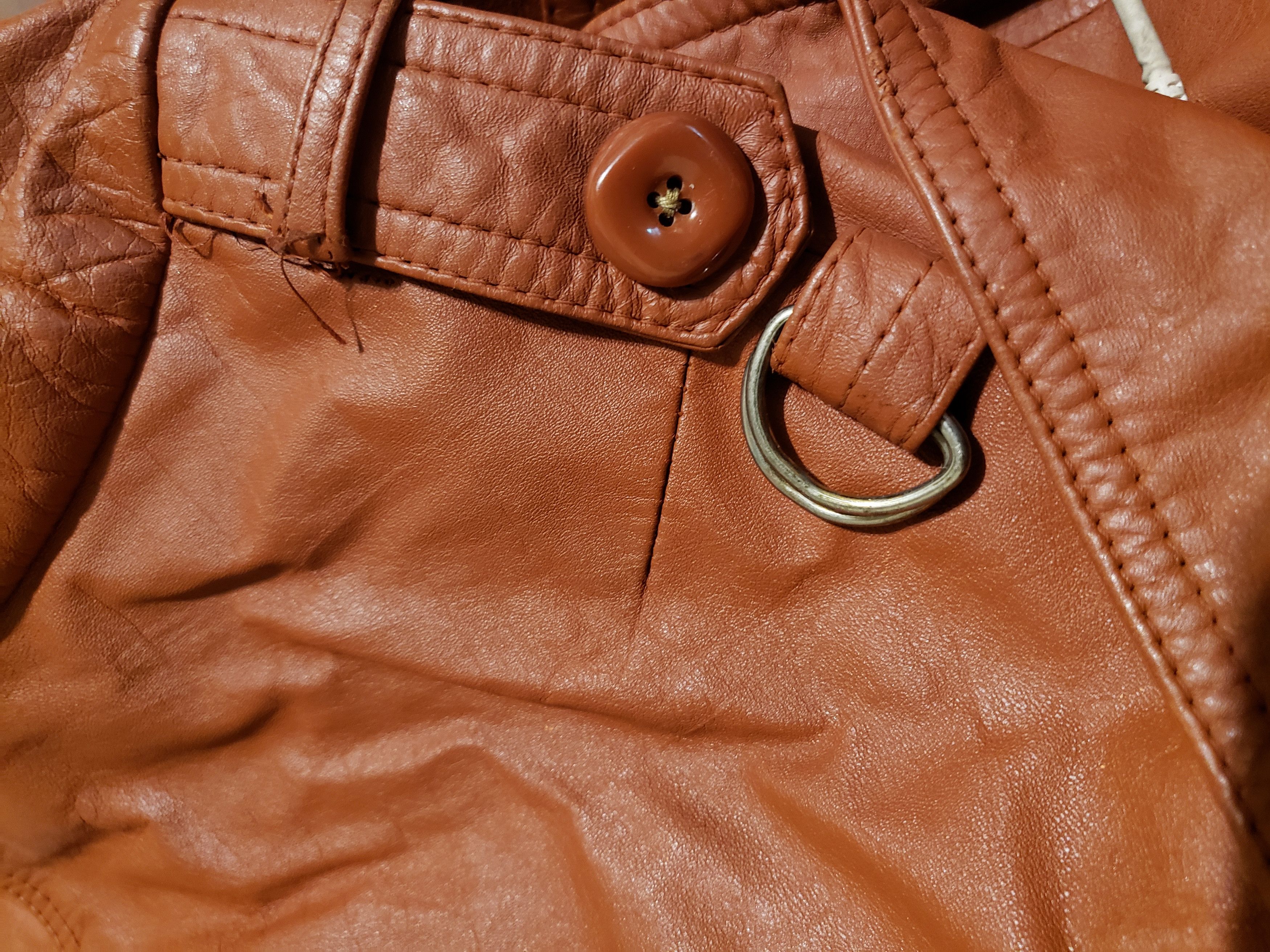 Other Women's Vintage 1970's Leather Trench Coat Dav Mark M Size M / US 6-8 / IT 42-44 - 7 Thumbnail