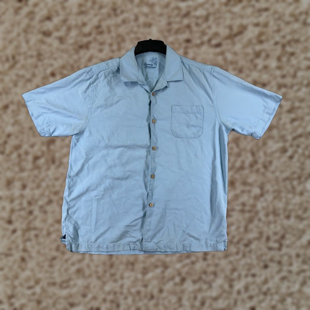 Tommy Bahama Tommy Bahama Shirt Men L Blue Button-Up Silk Hawaiian Vacation Resort Aloha Beach 40 in Chest Pockets Short Sleeve Button-Up, Casual, Travel Mens Size US L / EU 52-54 / 3 - 1 Thumbnail