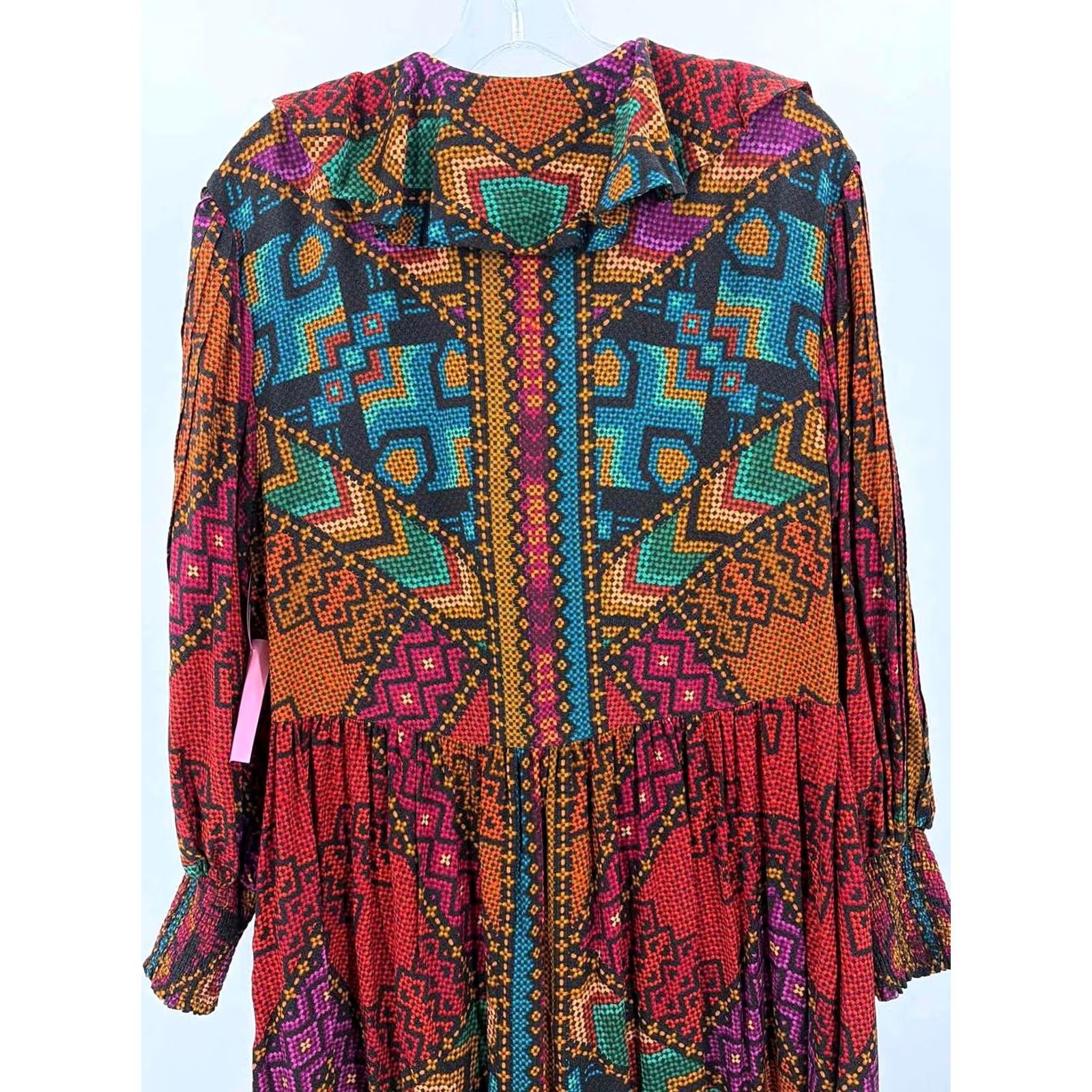 Farm Rio Farm Rio Orange Maxi Long Sleeve Dress Small Size S / US 4 / IT 40 - 3 Thumbnail