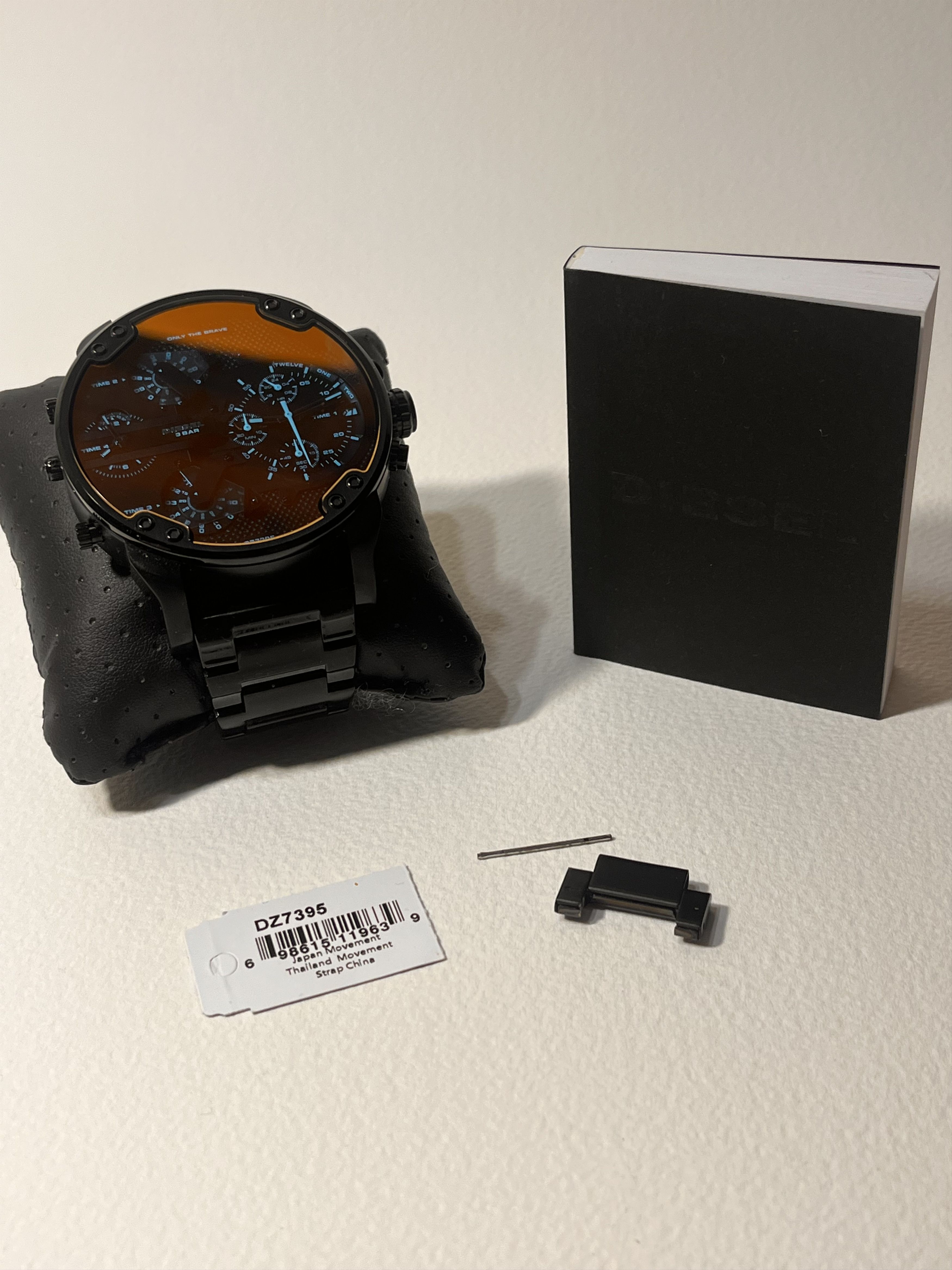 Diesel black orange metallic tint watch Size ONE SIZE - 6 Thumbnail