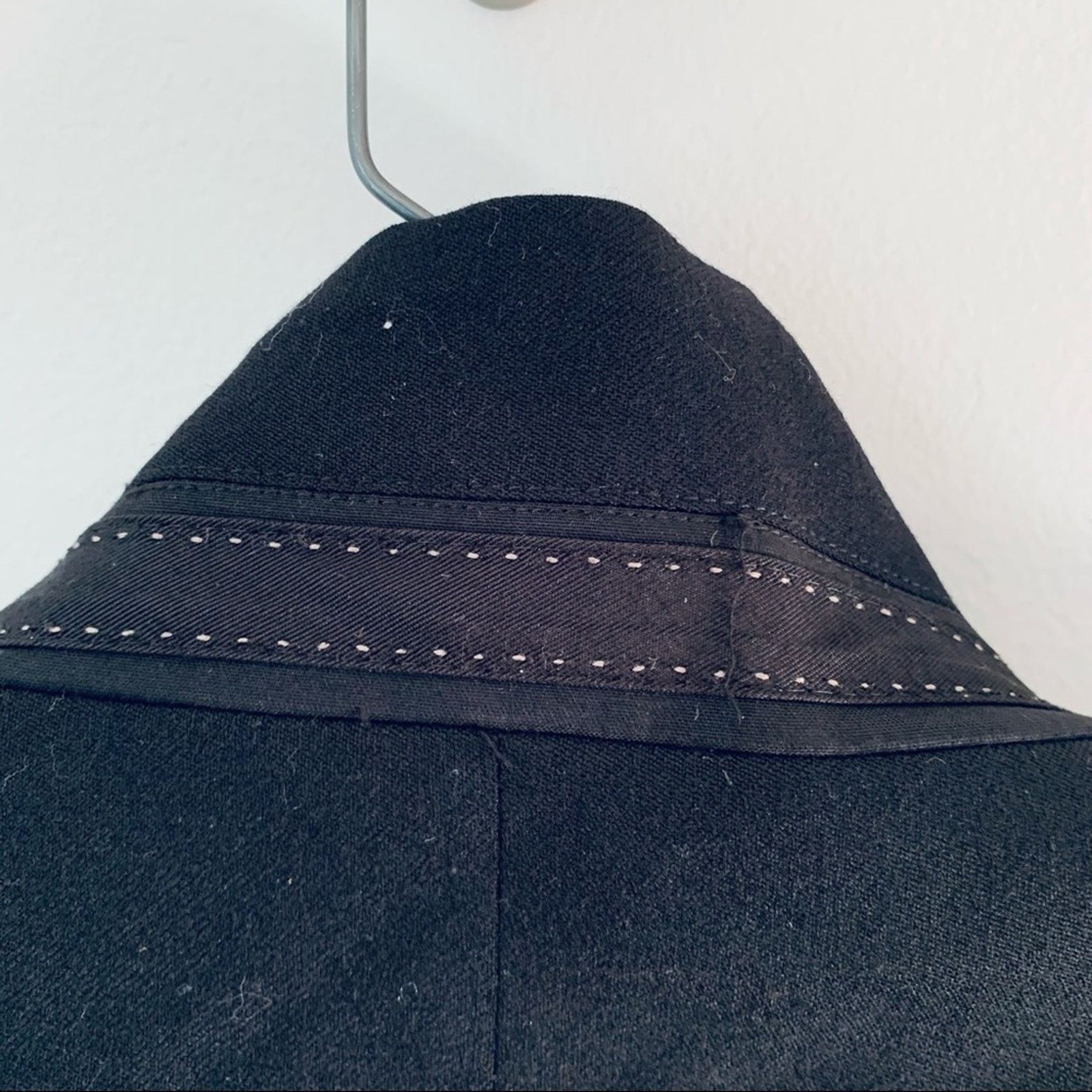 Zara Zara Womens Black Studded Front 100% Wool Blazer Jacket Size XL / US 12-14 / IT 48-50 - 5 Thumbnail