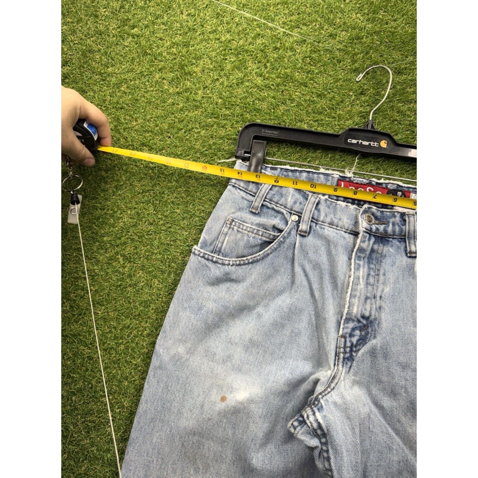 Levi's VINTAGE Levi's SilverTab Baggy Jeans Mens 30x32 Light Wash Denim 90s Relaxed Baggy Straight 5-Pocket Blue Cotton Jeans Mens Levi's Silvertab 90s Theme Size US 30 / EU 46 - 6 Thumbnail