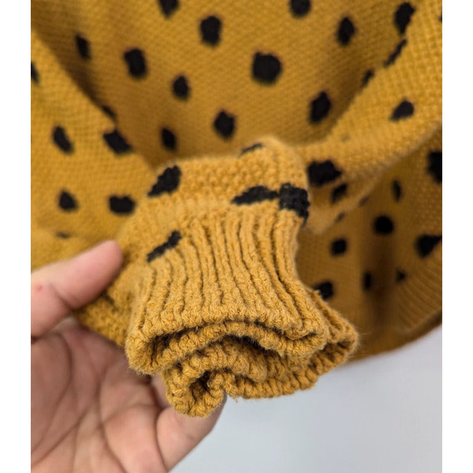 Madewell VINTAGE Madewell Pullover Sweater Crew Neck Women XS Mustard Gold Polka Dot Knit Cotton Pullover 90s Style Pink? Size XS / US 0-2 / IT 36-38 - 2 Thumbnail