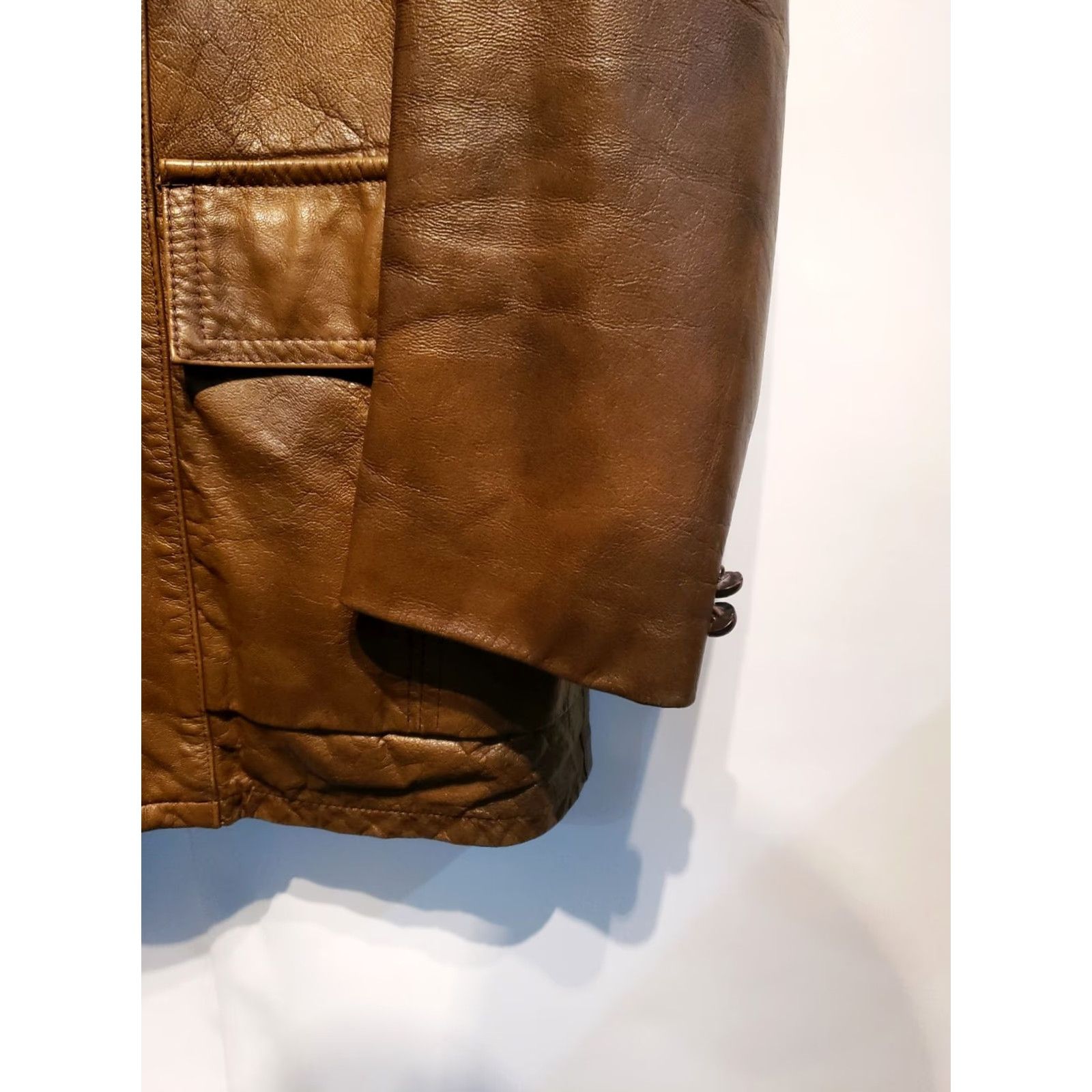 Vintage VINTAGE Wickfield Sportswear Goatskin 70s Genuine Brown Lined Leather Jacket Mens 42 Size US XS / EU 42 / 0 - 6 Thumbnail
