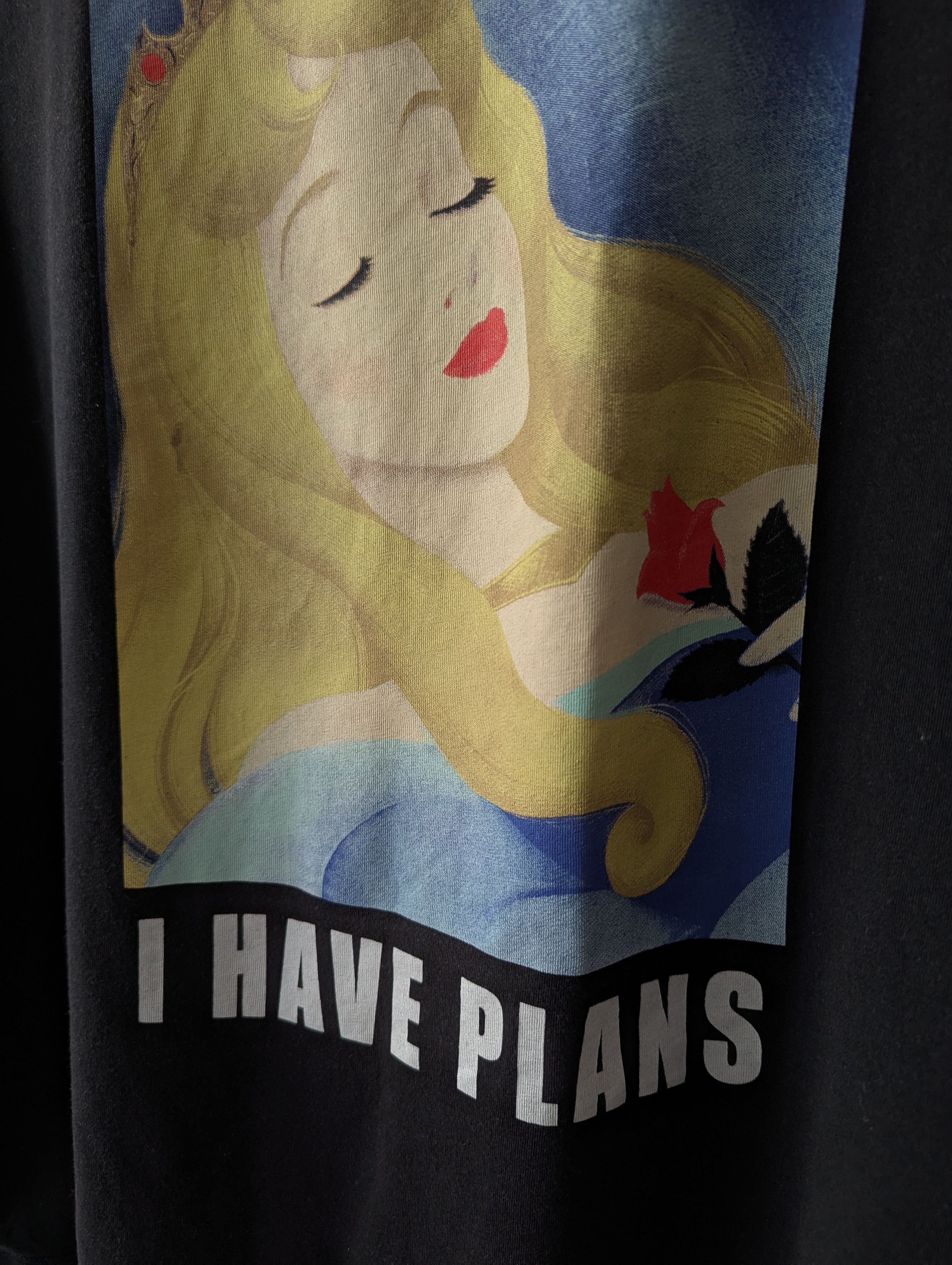 Disney Disney Aurora Graphic T-shirt Sorry I Have Plans Black L Size L / US 10 / IT 46 - 3 Thumbnail