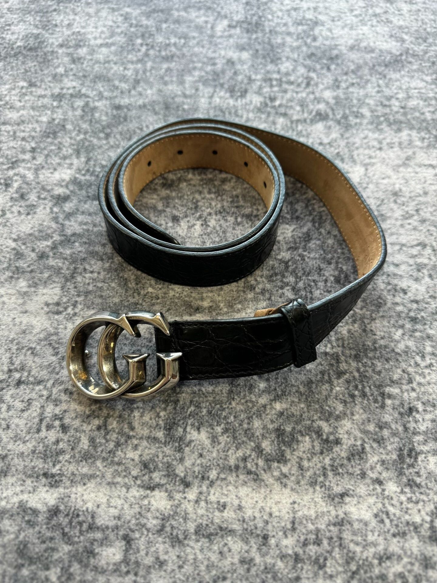 Gucci gucci crocodile leather belt with silver buckle Size ONE SIZE - 1 Thumbnail
