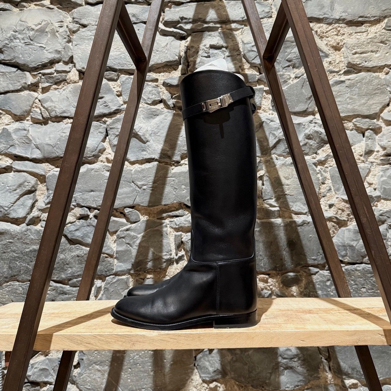 Hermes Hermès Black Leather Jumping Riding Boots Size US 7.5 / IT 37.5 - 6 Thumbnail