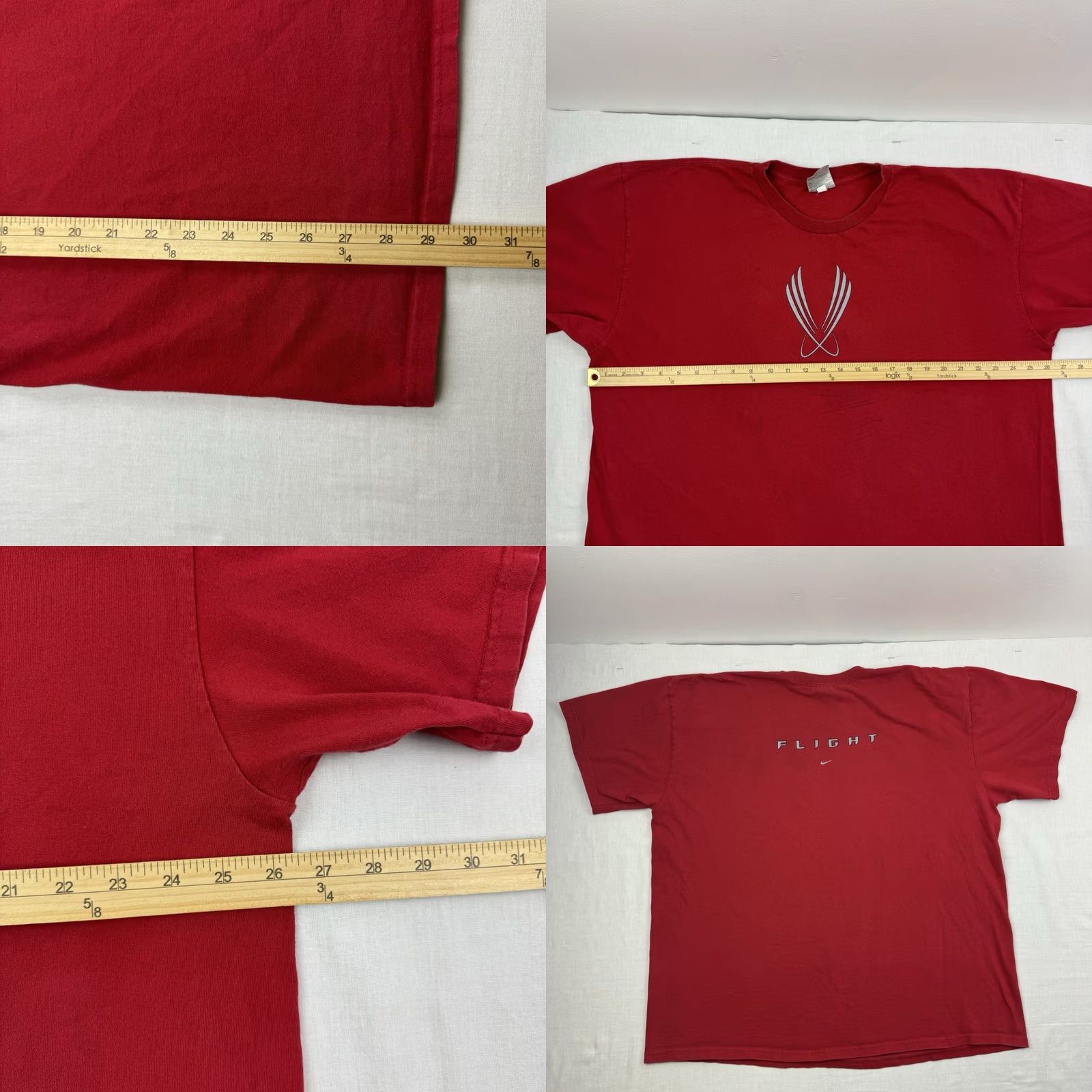 Nike VINTAGE Nike Flight T Shirt Adult 2XL Athletics Sports Y2K Red Crew Neck Short Sleeve Boxy Mens Size US XXL / EU 58 / 5 - 8 Thumbnail