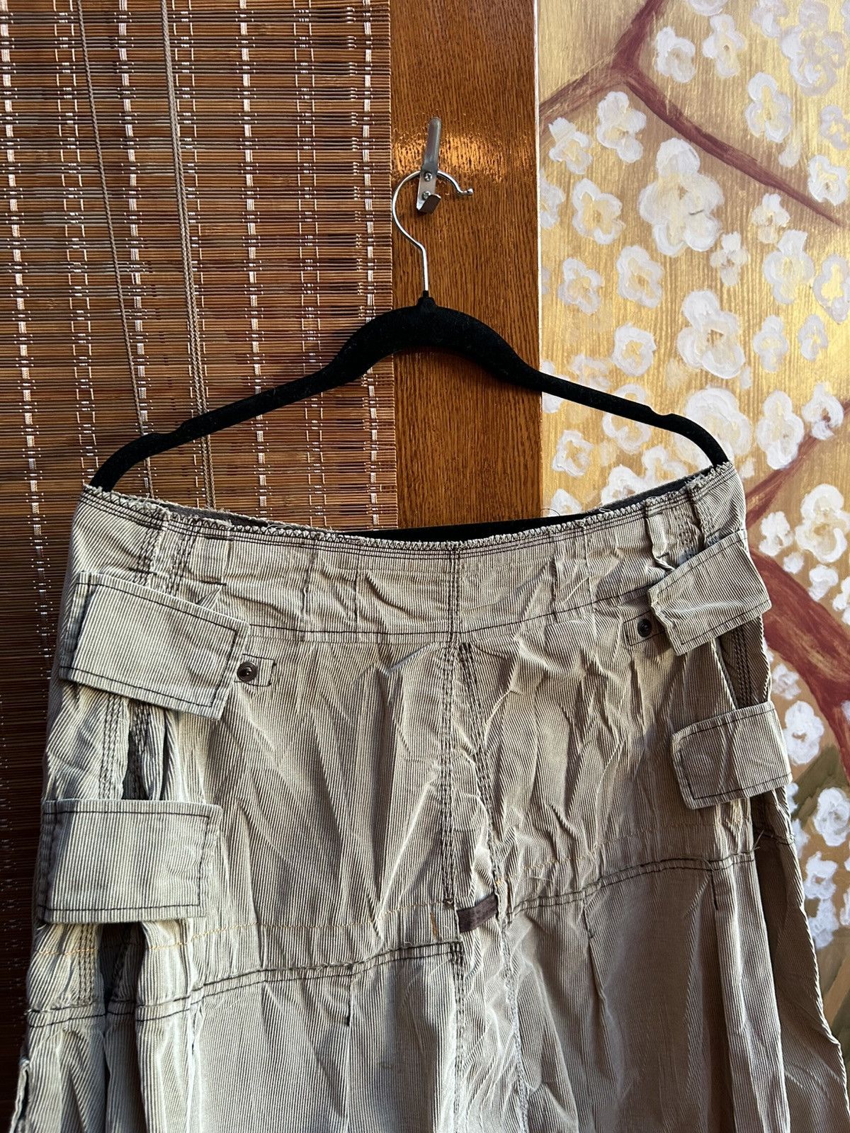 Marithe + Francois Girbaud M+F Girbaud Cargo Utility Pinwale Corduroy Khaki Skirt Size 32" / US 10 / IT 46 - 4 Thumbnail