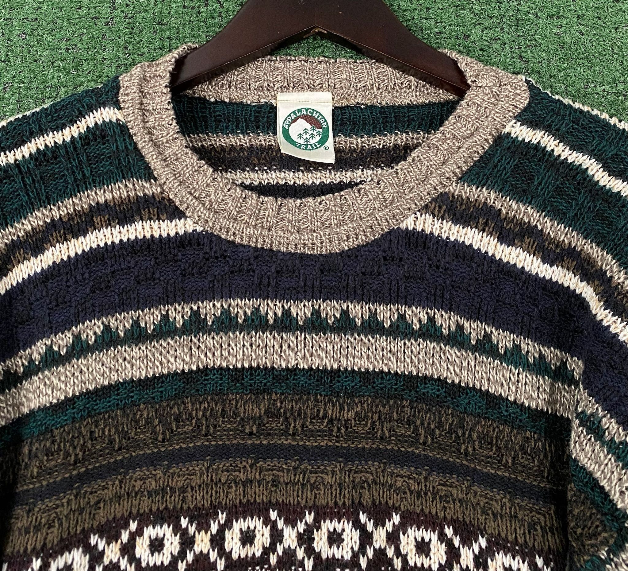 Vintage 90’s Appalachian Trail Patterned Knit Sweater Men’s Large Size US L / EU 52-54 / 3 - 1 Thumbnail