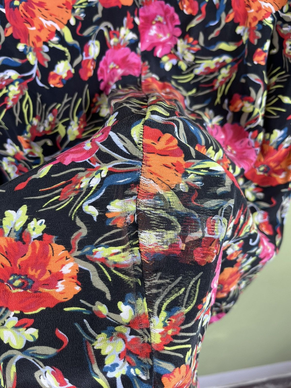 Sandro Vintage SANDRO Floral Summer Silk Dress Size S / US 4 / IT 40 - 5 Thumbnail