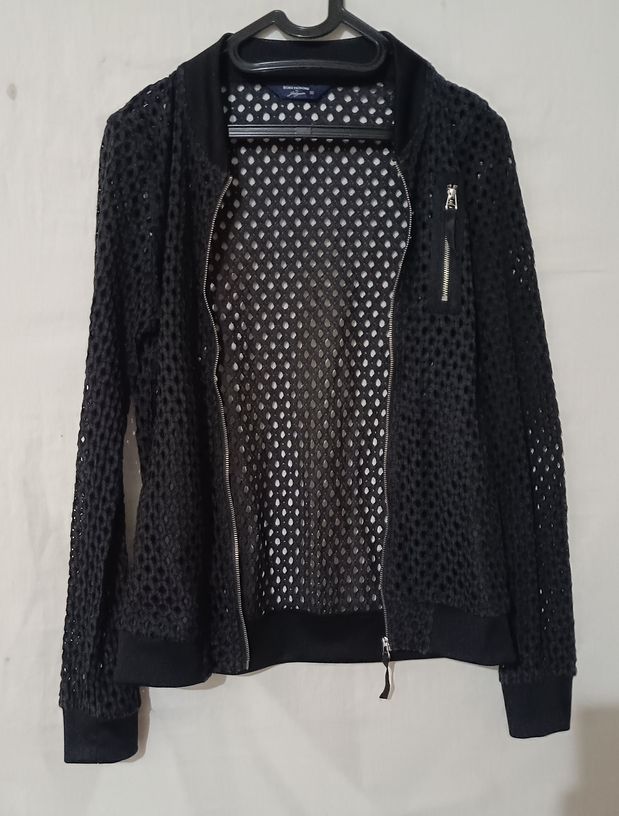 20471120 × Beauty Beast × Japanese Brand Open Knitted Fishnet Mesh Bomber Jacket Grunge Size M / US 6-8 / IT 42-44 - 3 Thumbnail