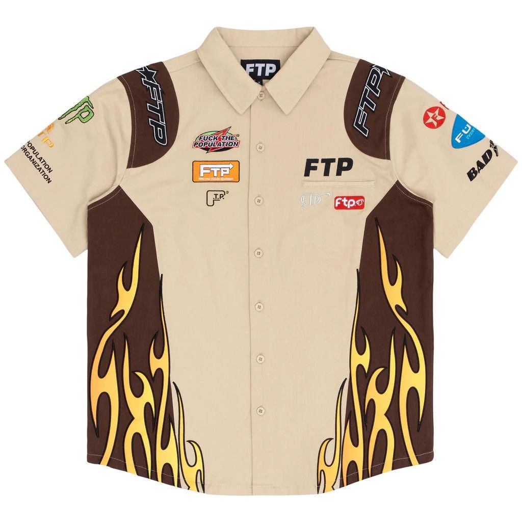 Fuck The Population FTP Raceway Button Up Shirt Size US XL / EU 56 / 4 - 4 Thumbnail