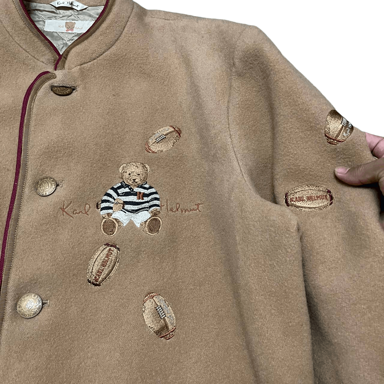 Karl Helmut Vintage Karl Helmut Bear Wool Coat Jacket Size US L / EU 52-54 / 3 - 5 Thumbnail