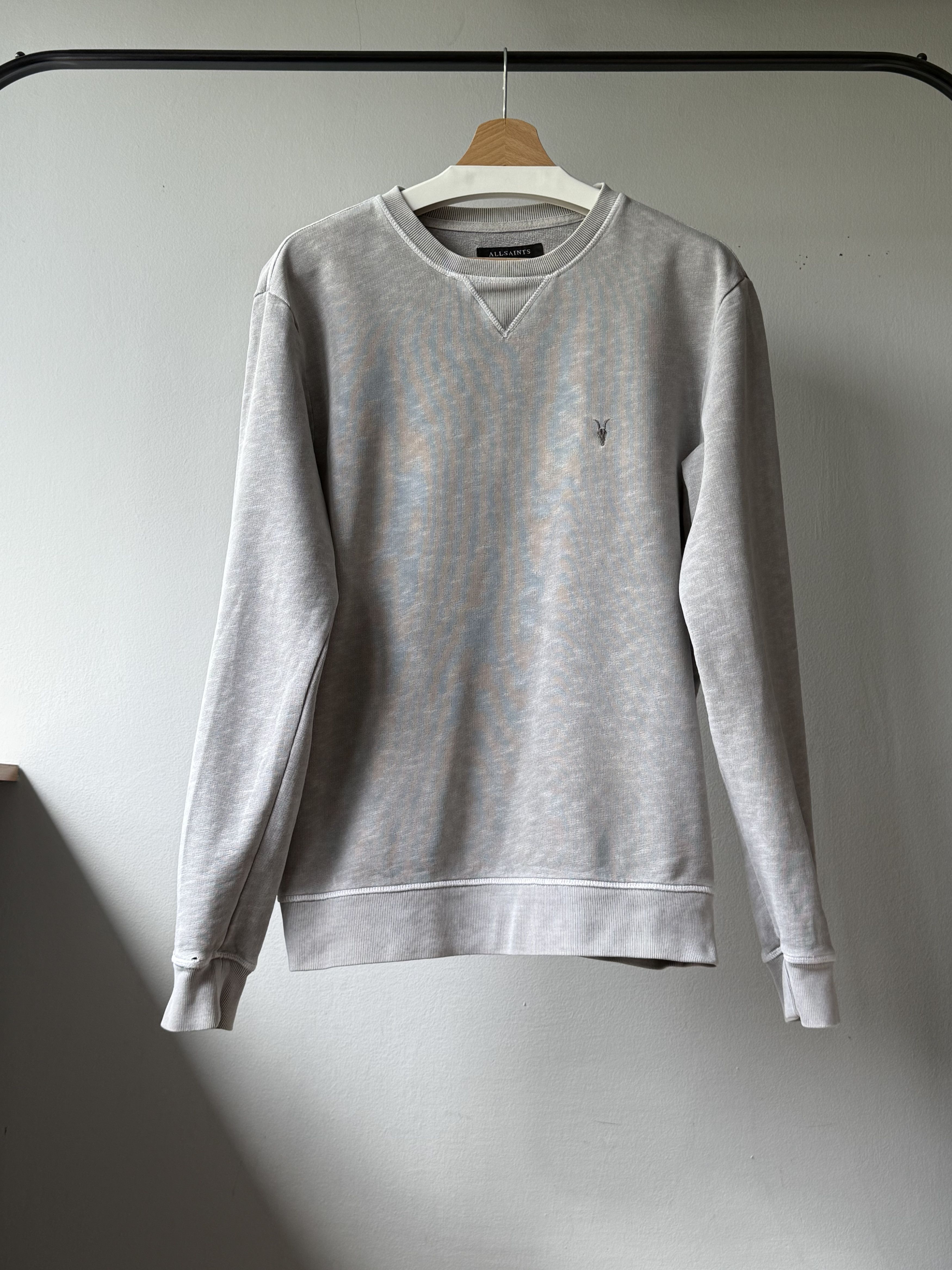 Allsaints Allsaints Wilde Crew Neck Grey Marl Cotton Logo Sweatshirt Size US XS / EU 42 / 0 - 1 Thumbnail
