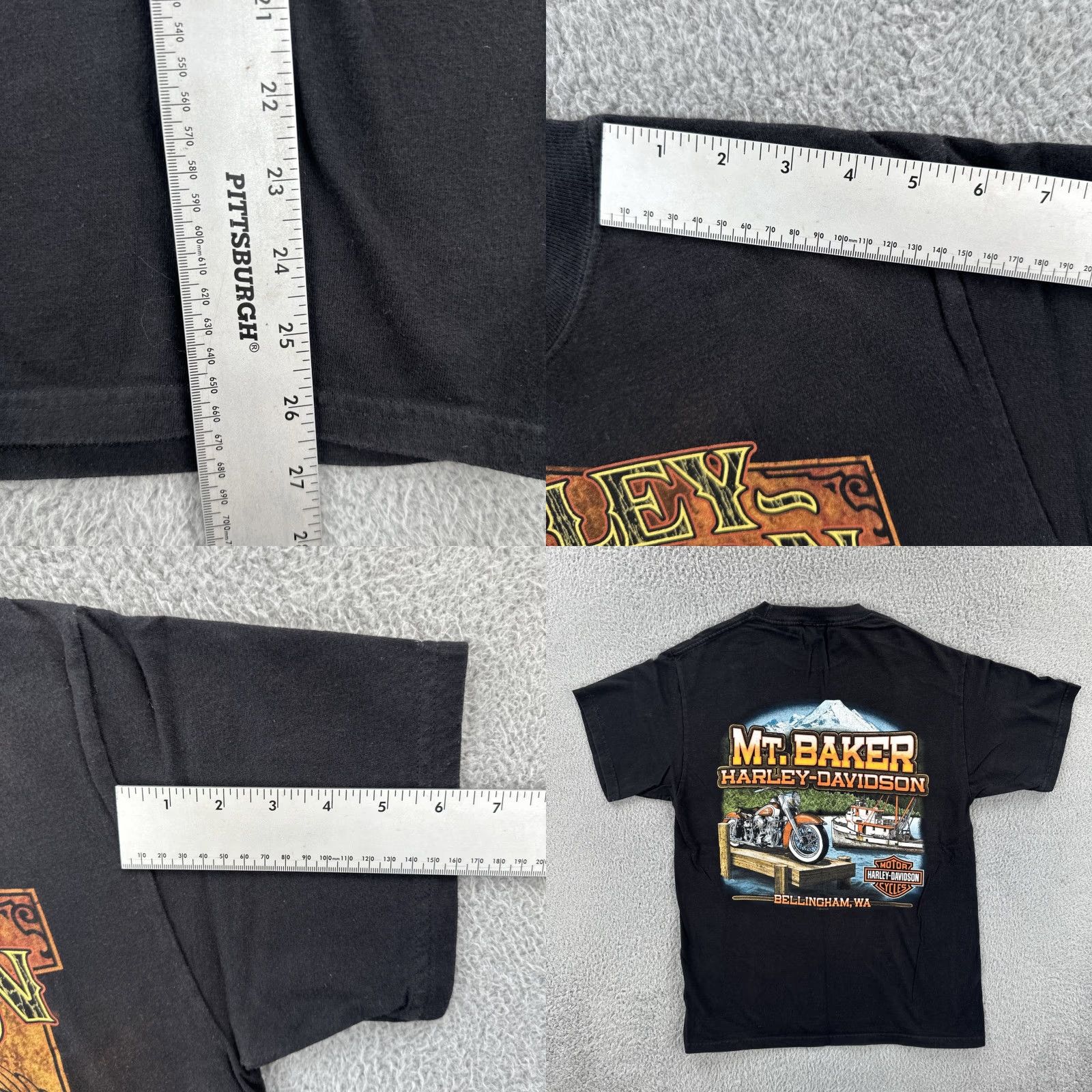 Harley Davidson Harley-Davidson Mens Medium Black T Shirt Mt. Baker HD Bellingham WA Graphic Print Short Sleeve Crew Neck Graphic Print T-ShirtMen Comfort All Seasons Size US M / EU 48-50 / 2 - 9 Thumbnail