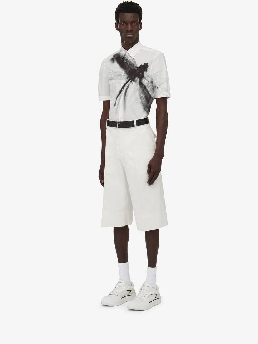 Alexander McQueen o1w1db10725 Dragonfly Short Sleeve Shirt in White Size US S / EU 44-46 / 1 - 4 Thumbnail