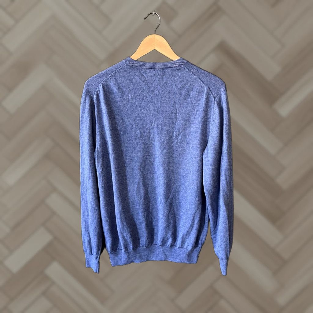 Joseph Abboud Joseph Abboud Mens Sweater V-Neck Pullover Wool Blue L Full Size Large Size US L / EU 52-54 / 3 - 1 Thumbnail