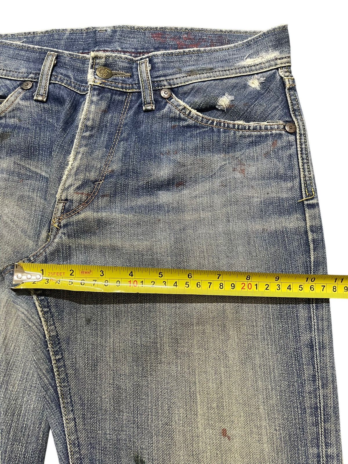 Lee Vintage 90s Lee Mud Faded Wash Paint Splatter Wide Leg Jeans Size US 32 / EU 48 - 15 Thumbnail