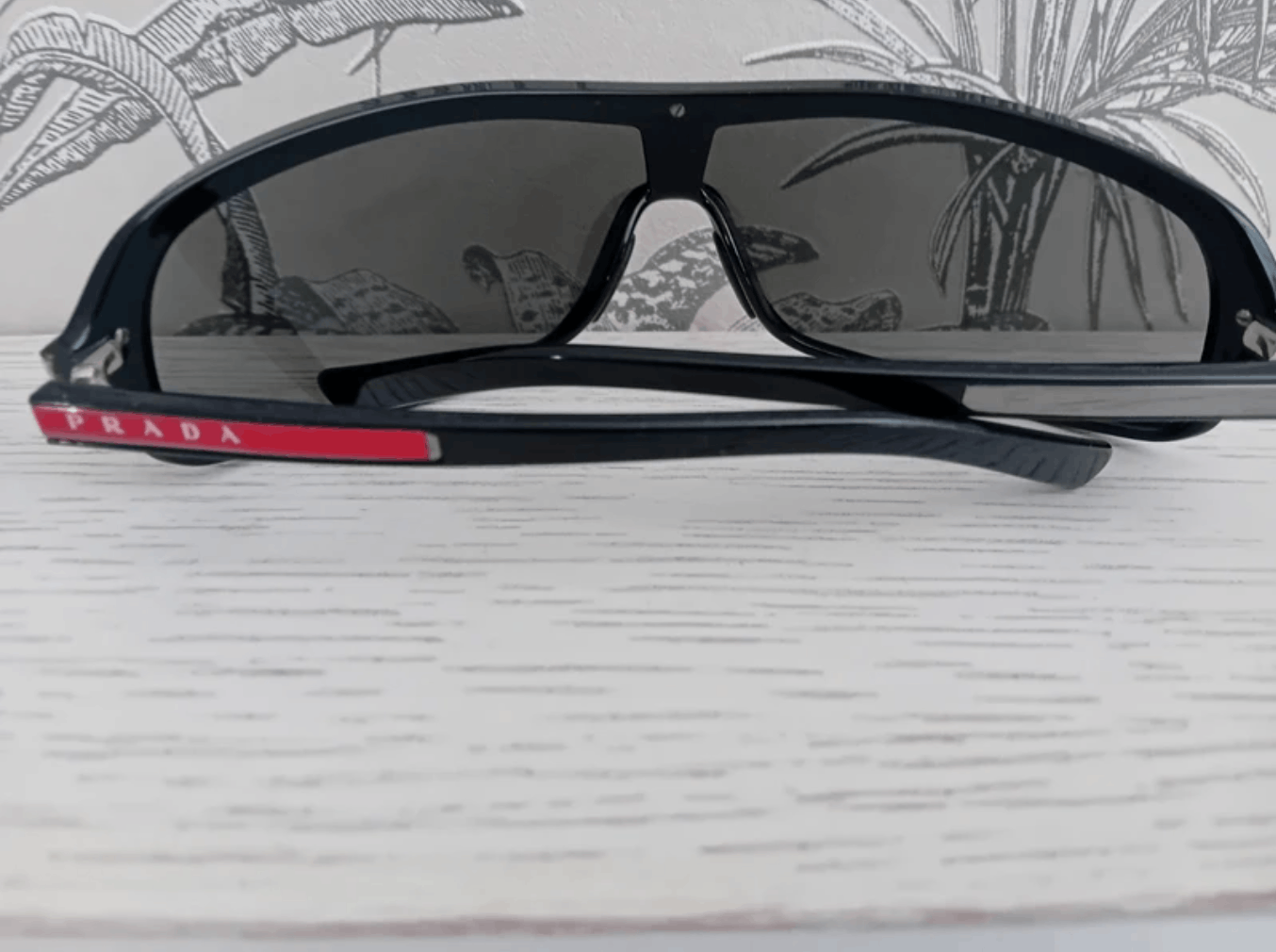 Prada PRADA Sunglasses Wrap Shield Mask Symbole Sport Red Tab Size ONE SIZE - 2 Thumbnail