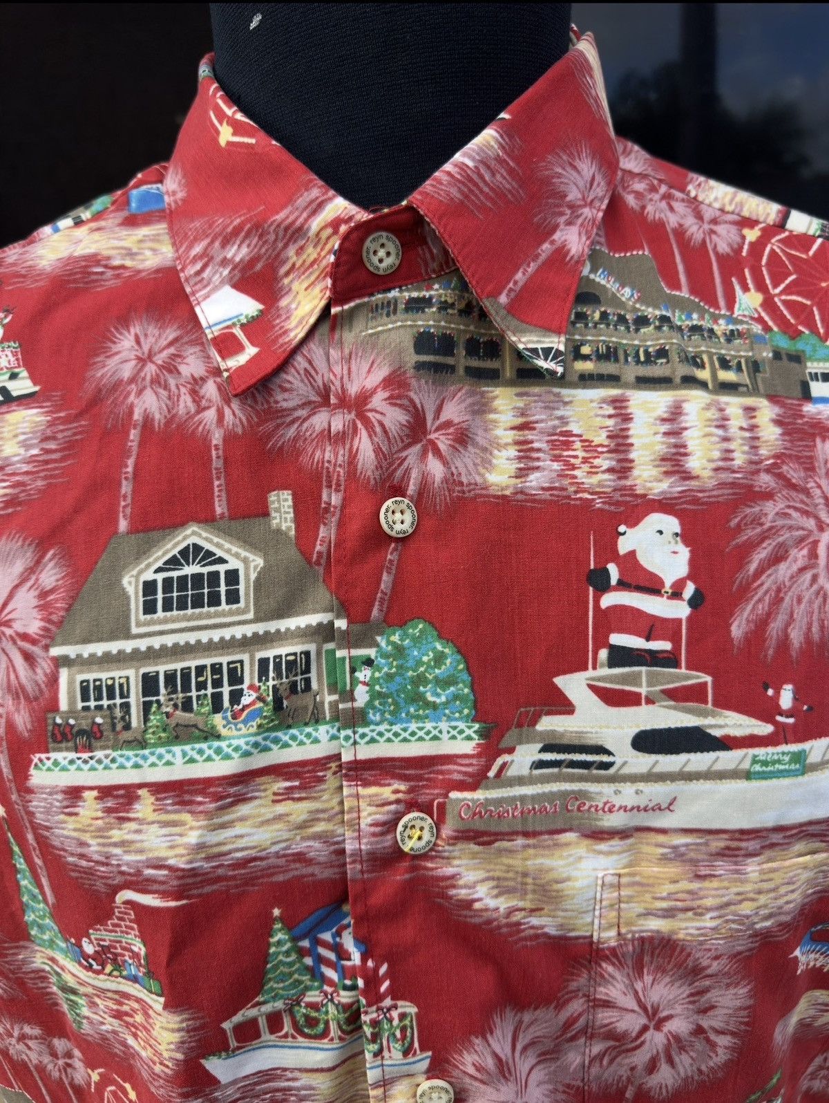 Reyn Spooner PreOwned Reyn Spooner Hawaiian Christmas Shirt Red Men's L Size US L / EU 52-54 / 3 - 3 Thumbnail