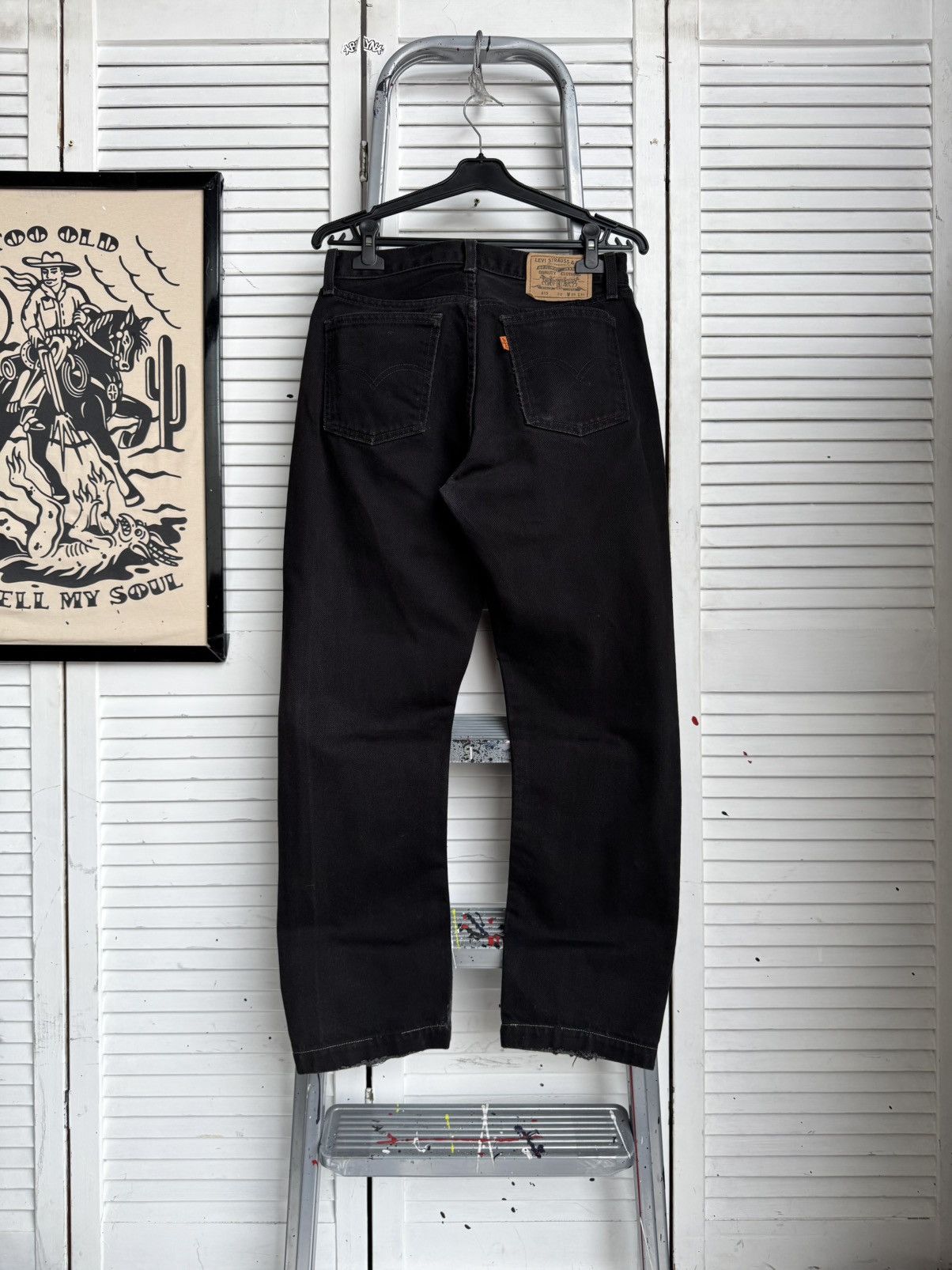 Levi's Levis 615 Vintage Black Jeans Straight Fit Orange Tab Size US 30 / EU 46 - 1 Thumbnail