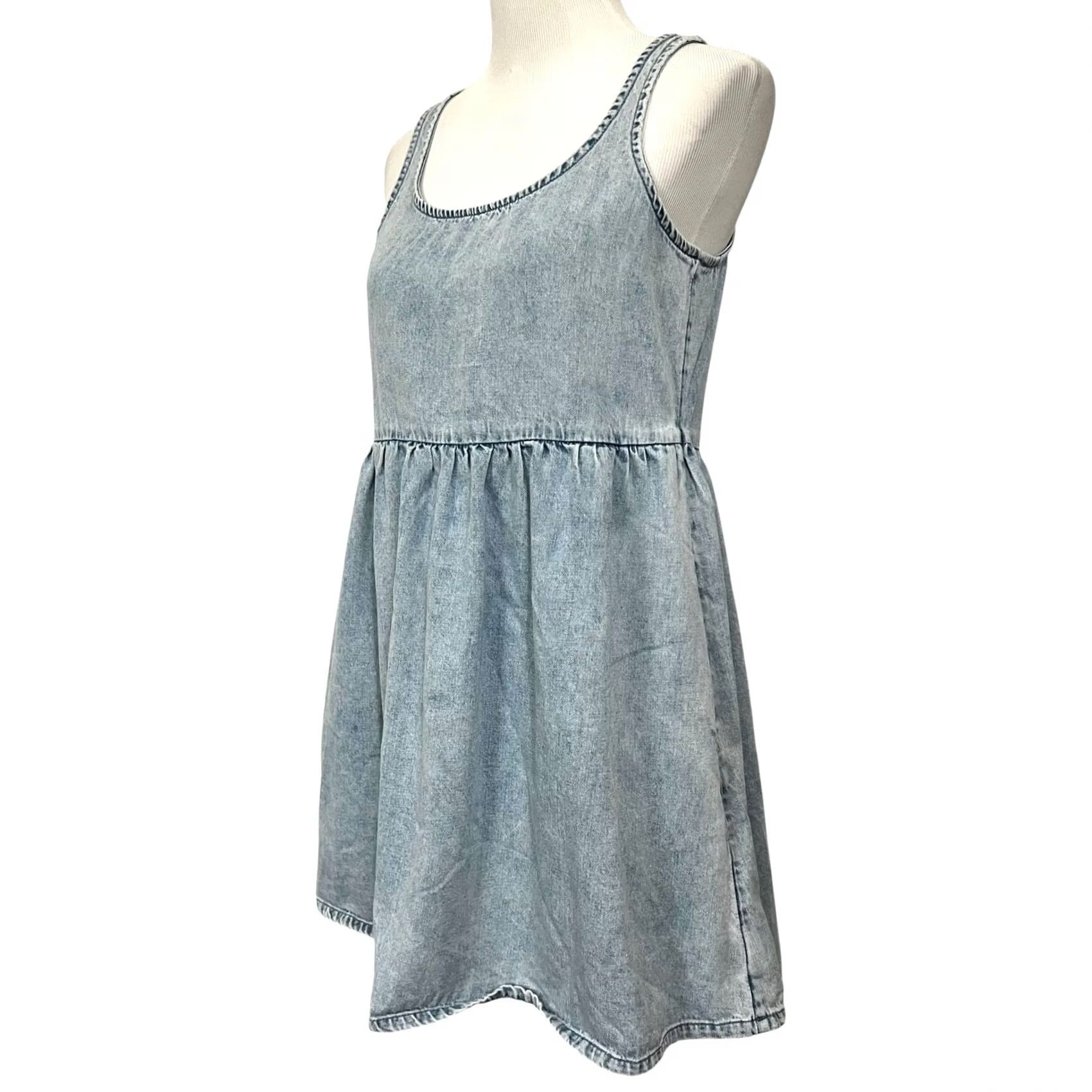 American Eagle Outfitters American Eagle Denim Sleeveless Dress Light Blue Mini Pockets Sz Small Petites Size S / US 4 / IT 40 - 3 Thumbnail