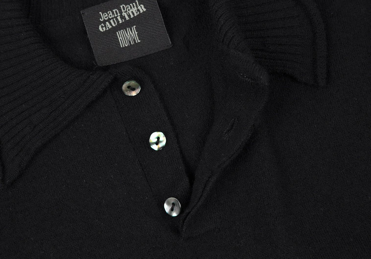 Jean Paul Gaultier Wool Collared Knit Sweater Black Size 48 Size US M / EU 48-50 / 2 - 3 Thumbnail