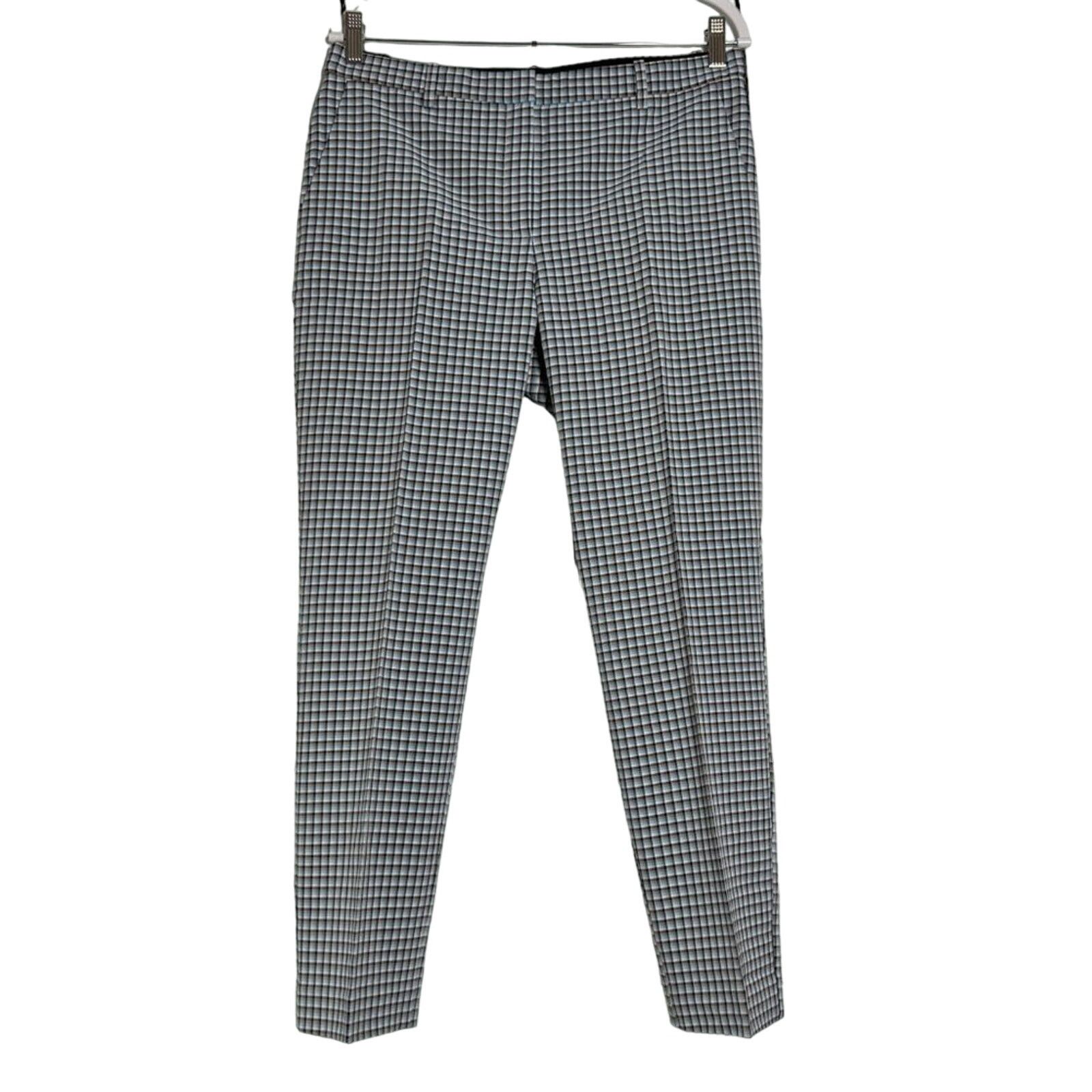 Theory Theory Treeca Slim Crop Pants Blue Check Size 8 Stretch Size 30" / US 8 / IT 44 - 1 Thumbnail