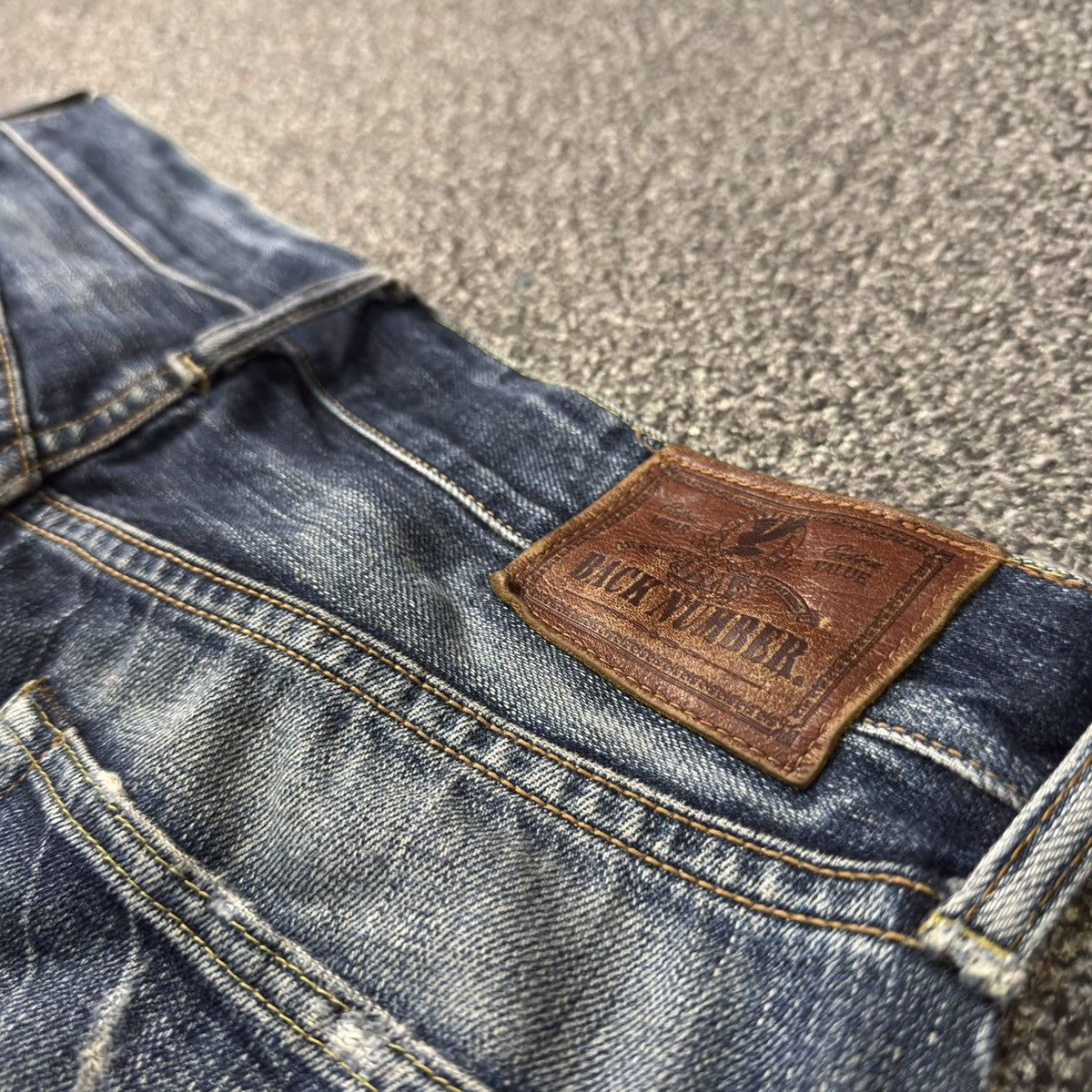 14th Addiction Vintage 90s Distressed Wash Back Number Straight Cut Denim Size US 34 / EU 50 - 9 Thumbnail