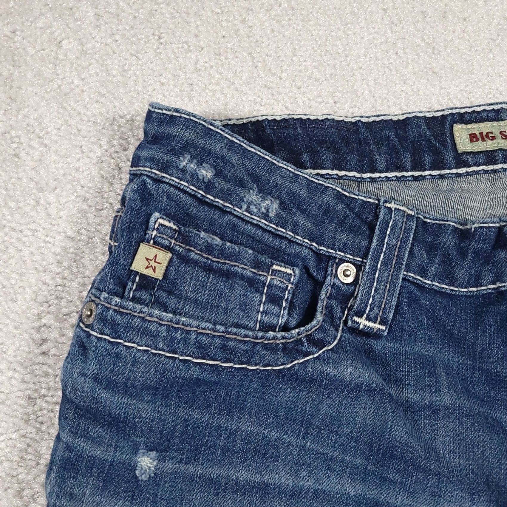 Denime BIG STAR Jeans Women's 28L Maddie Mid Rise Distressed Stretch Denim Cowgirl Jeans Size 28" / US 6 / IT 42 - 5 Thumbnail