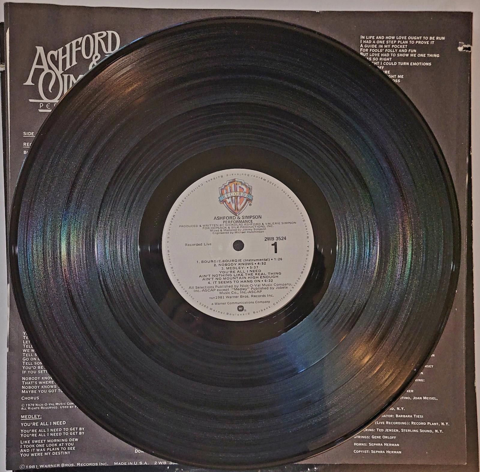 Designer ASHFORD & SIMPSON “ PERFORMANCE “2xLP, Vinyl VG+ Size ONE SIZE - 7 Thumbnail