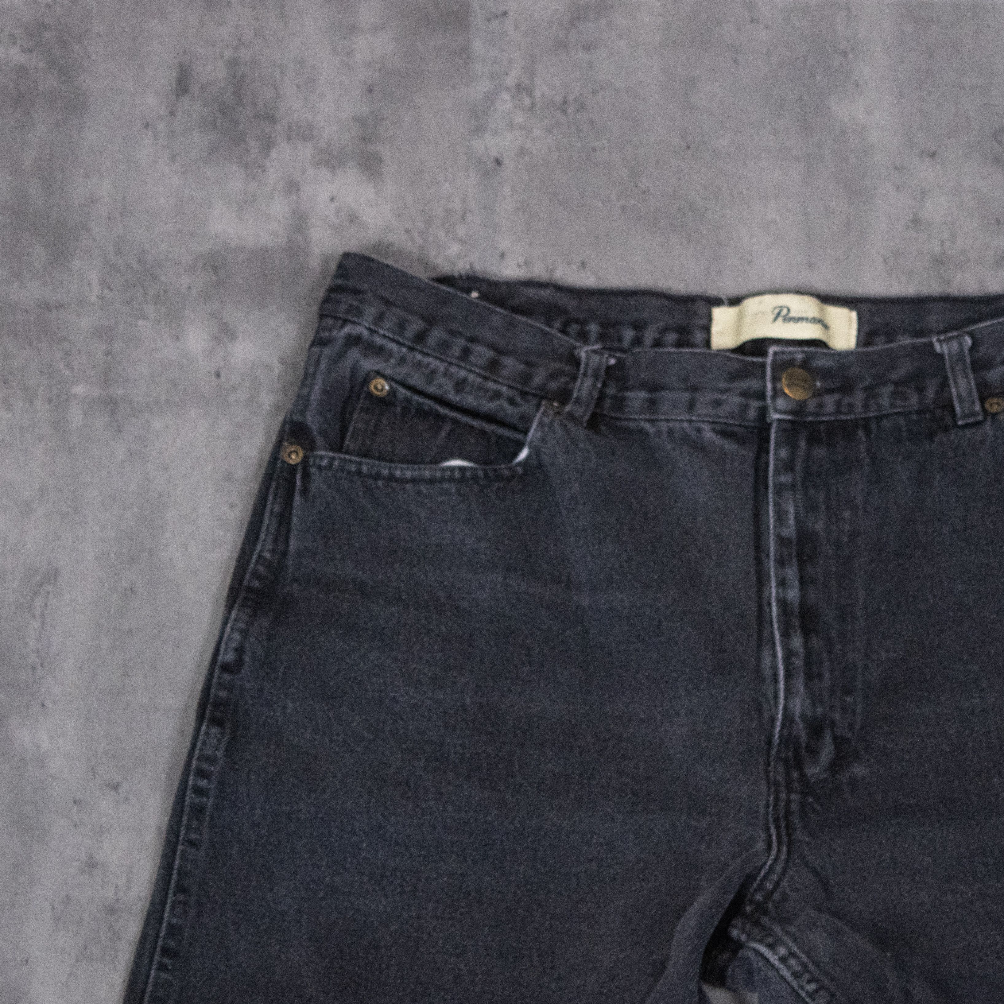 Japanese Brand Vintage 1990's Baggy Relax Fit Slim Black Denim Jeans Pant's Size US 35 - 8 Thumbnail