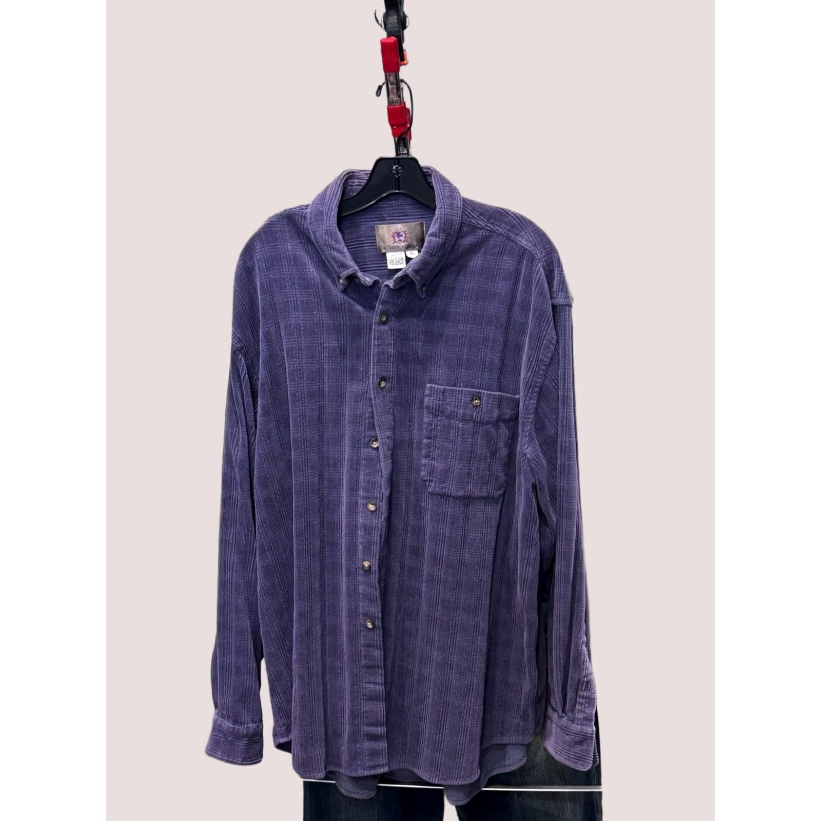 The Territory Ahead Territory Ahead XL Long Sleeve Shirt Plum Terry Cloth Plaid Mens XS? XL - wait cannot assume XS. Size US XL / EU 56 / 4 - 1 Thumbnail