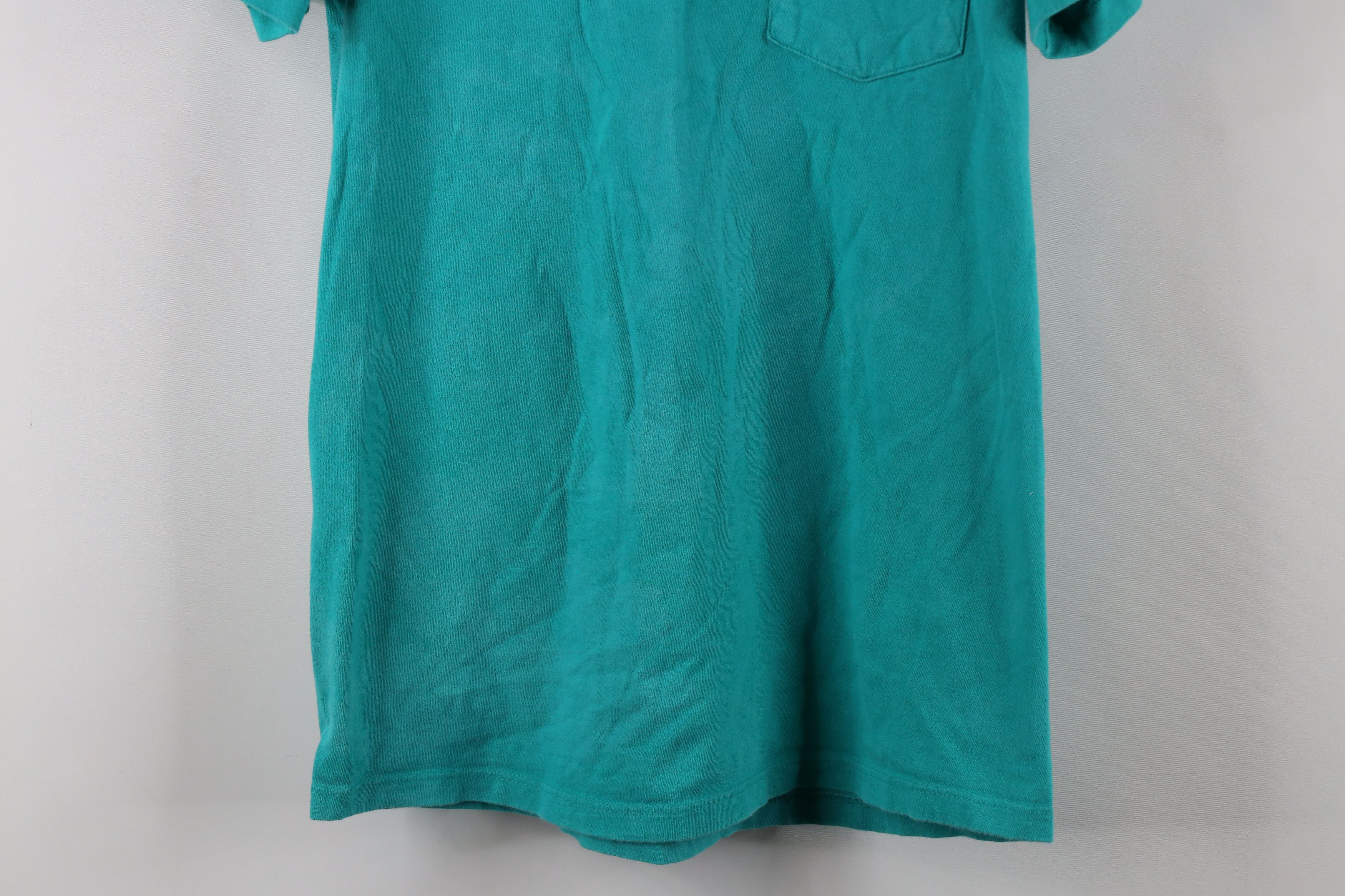 Vintage Vintage 90s Streetwear Blank Pocket T-Shirt Teal Cotton USA Size US M / EU 48-50 / 2 - 3 Thumbnail