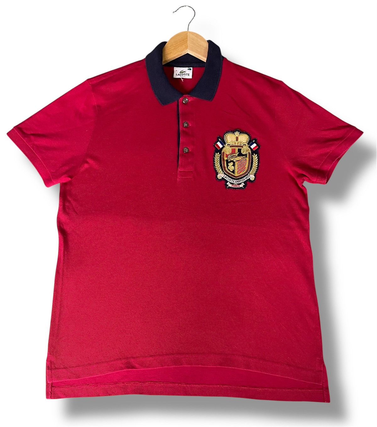 Lacoste VINTAGE BIG LOGO LACOSTE DEPUIS 1927 PARIS TSHIRT COLLAR Size US M / EU 48-50 / 2 - 1 Thumbnail