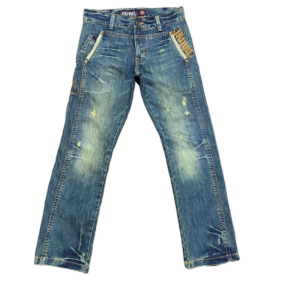 Tribal Streetwear Vintage Tribal Streetwear Embroidery Denim Jeans Size US 31 - 2 Thumbnail